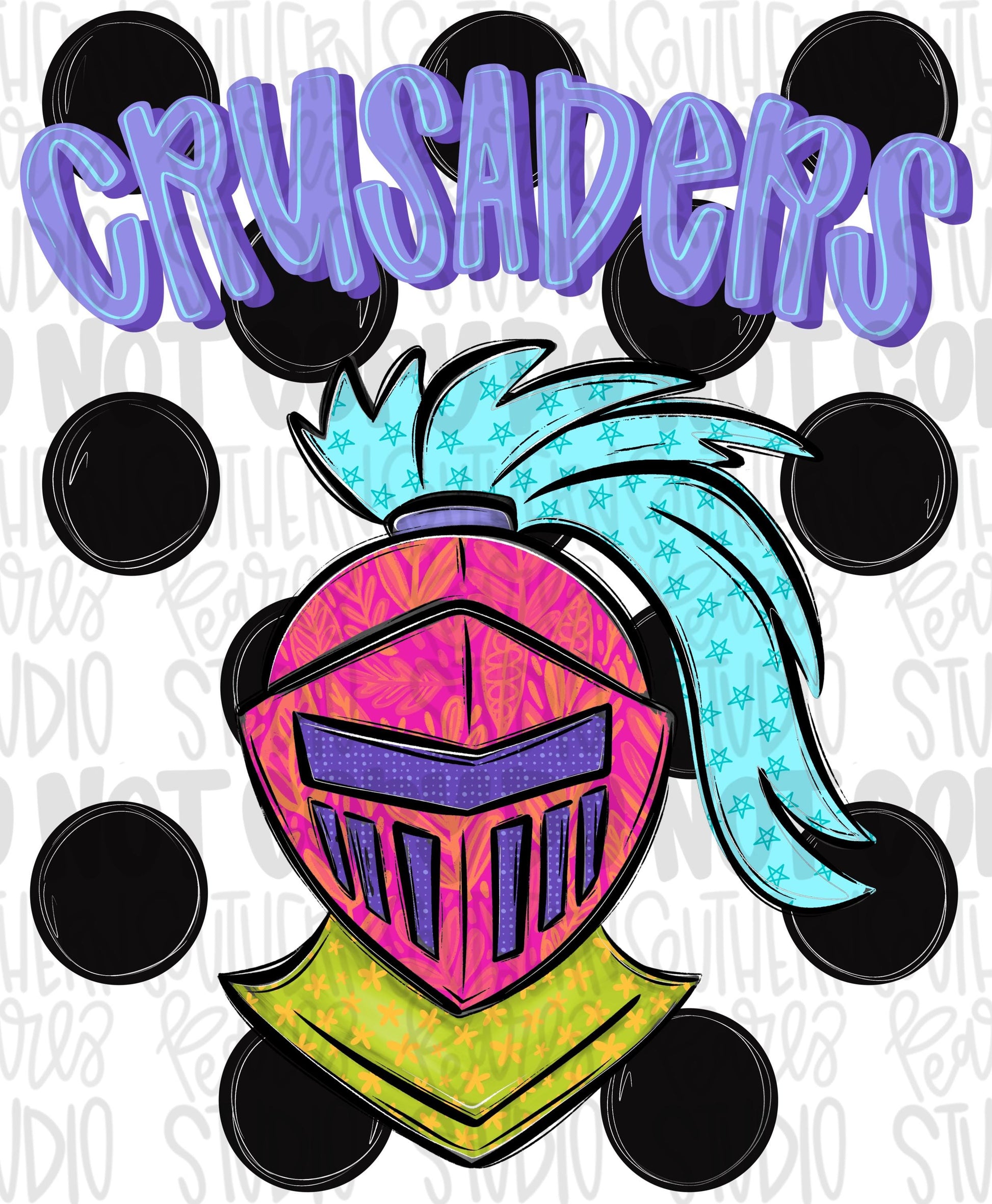 Crusaders Polka dot mascot png | trendy png viral png colorful png | Sublimation DTF DTG Design | Digital Download | Womens & Kids png
