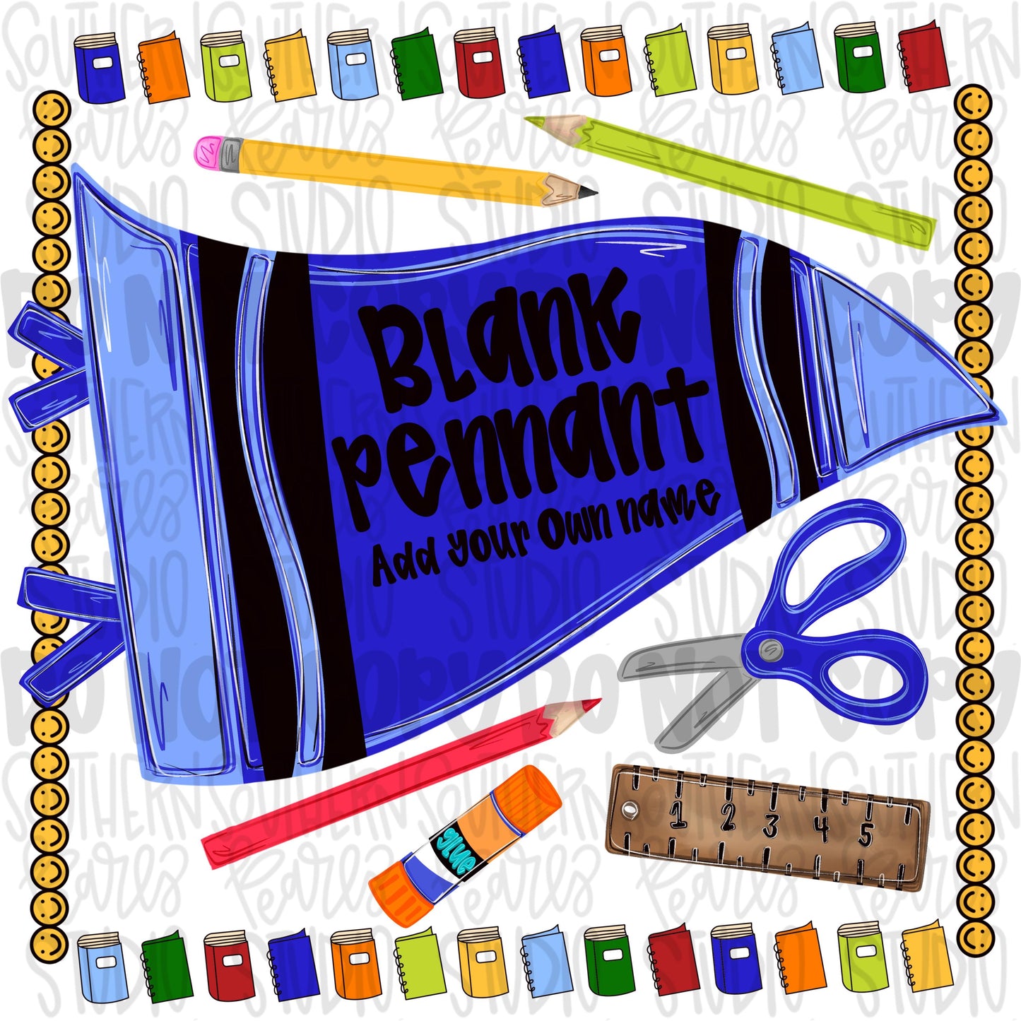 Blank school royal crayon pennant design | NO BACKGROUND| school png, teacher png, student png | Digital Download | Women Shirt PNG