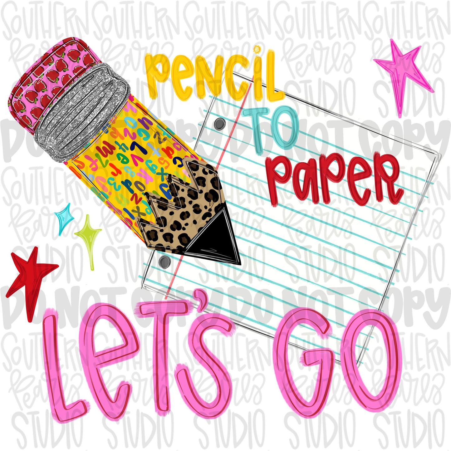 Pencil to paper let’s go png design | school book png, school png, teacher png, student png | Digital Download | PNG