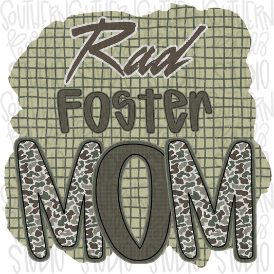 Rad foster mom camo | front and back designs | Sublimation Design | Digital Download | Women’s, Kids Shirt PNG