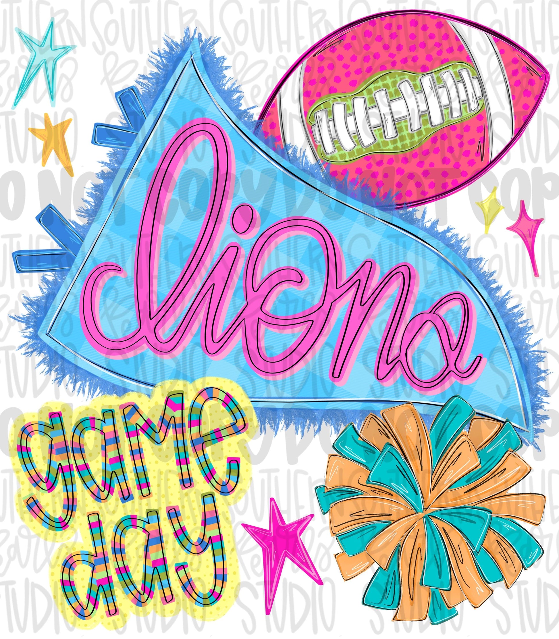 Lions pennant Go Team football and pom pom colorful png design | school spirit png, trendy png, viral png | Design Download