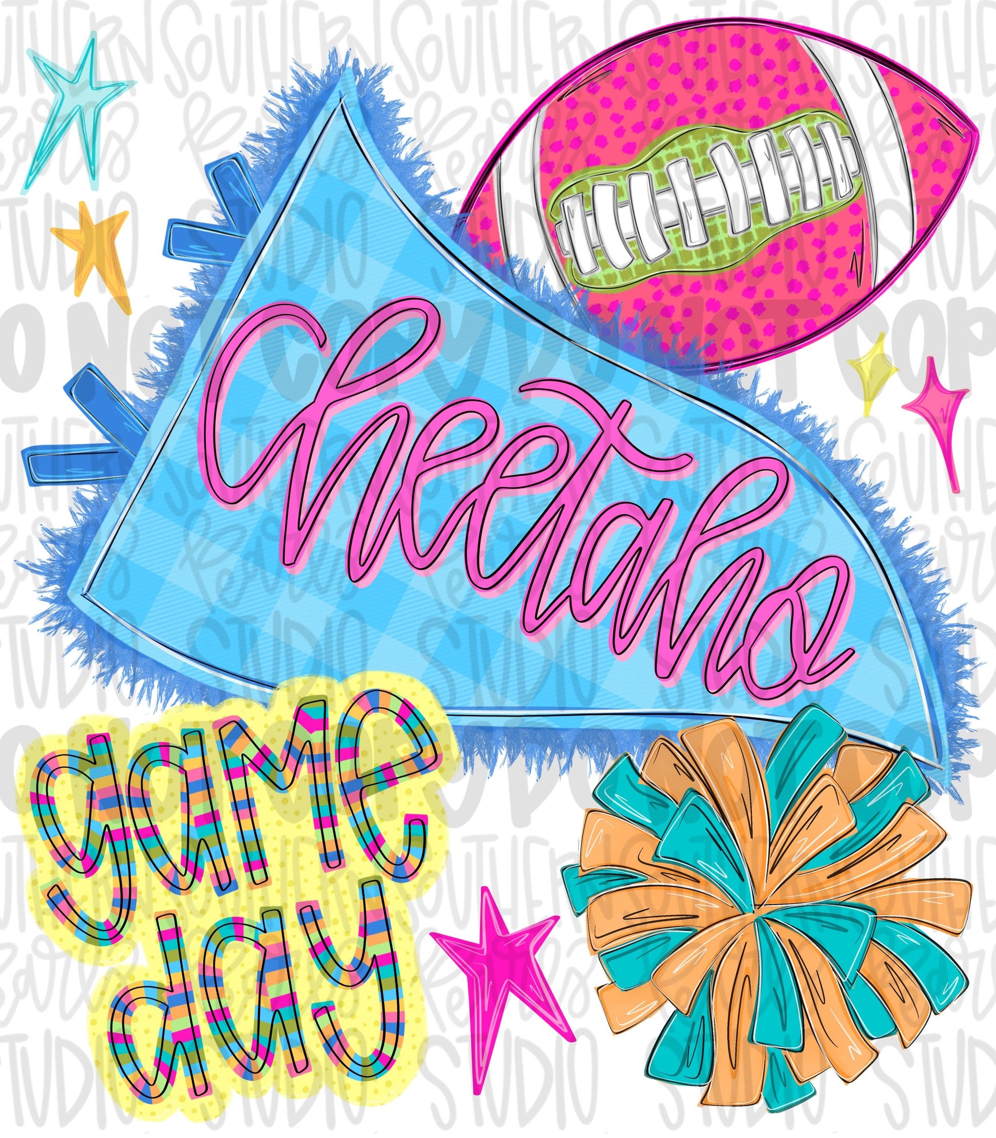 Cheetahs pennant Go Team football and pom pom colorful png design | school spirit png, trendy png, viral png | Design Download