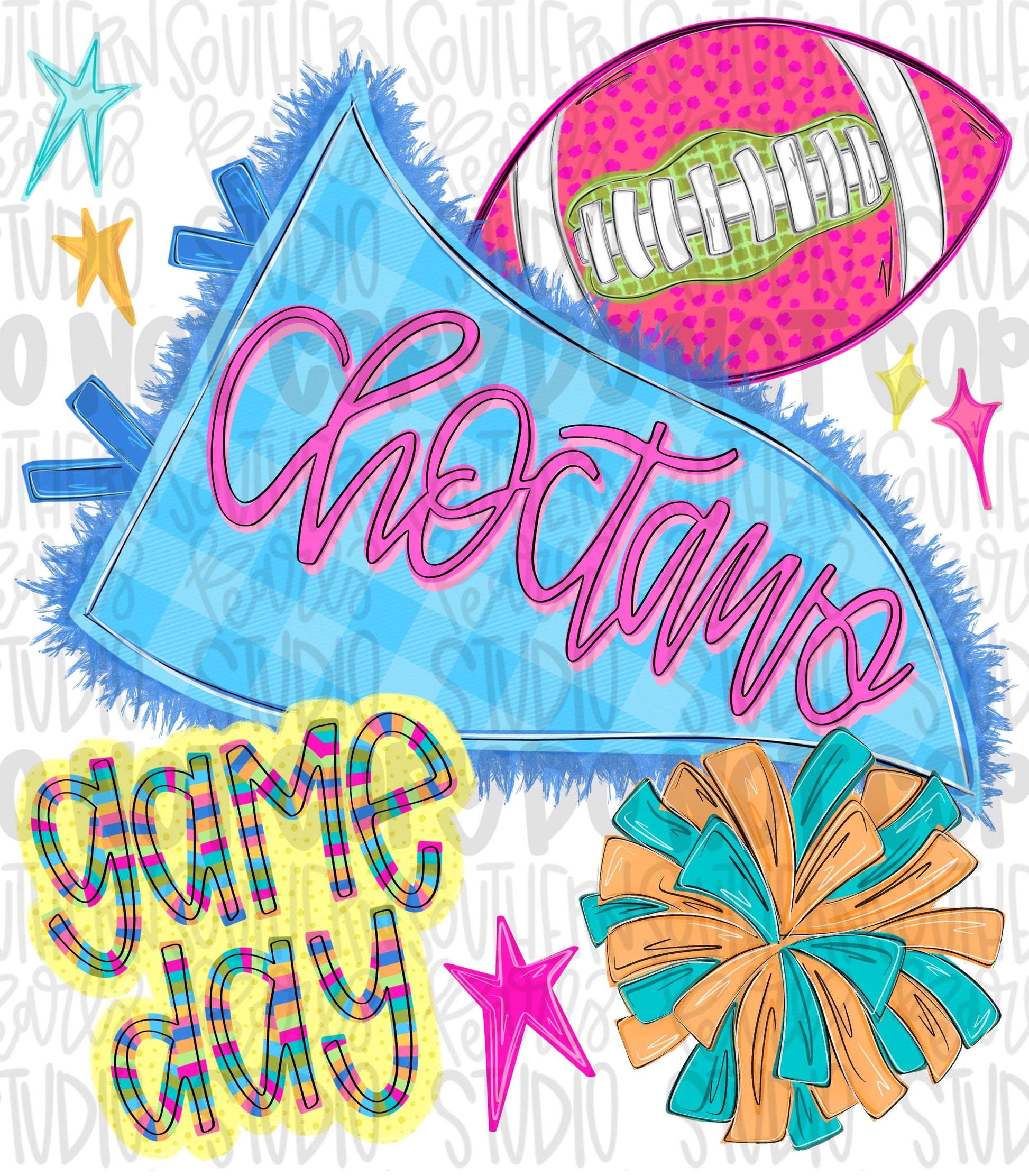 Choctaws pennant Go Team football and pom pom colorful png design | school spirit png, trendy png, viral png | Design Download
