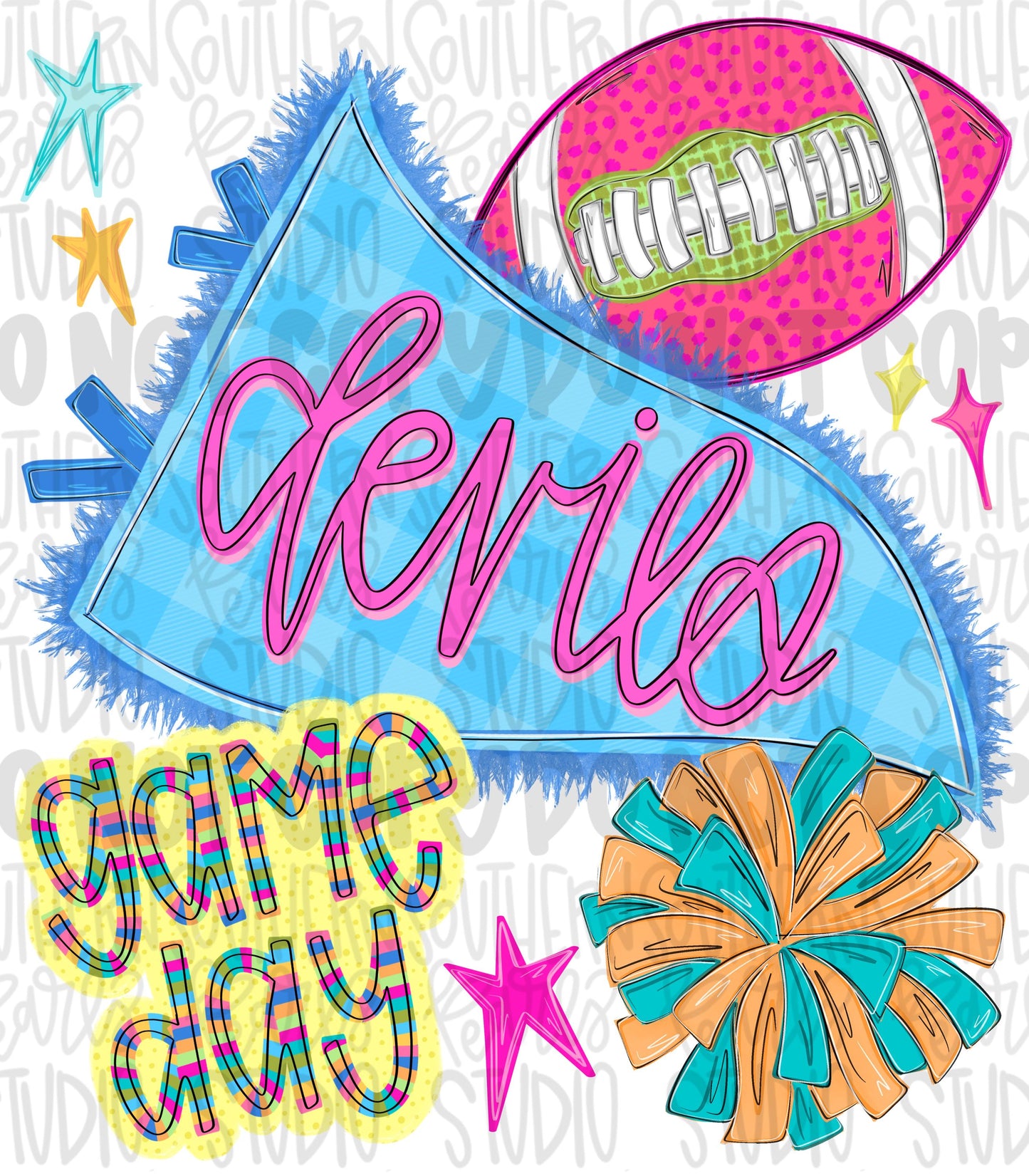 Devils pennant Go Team football and pom pom colorful png design | school spirit png, trendy png, viral png | Design Download