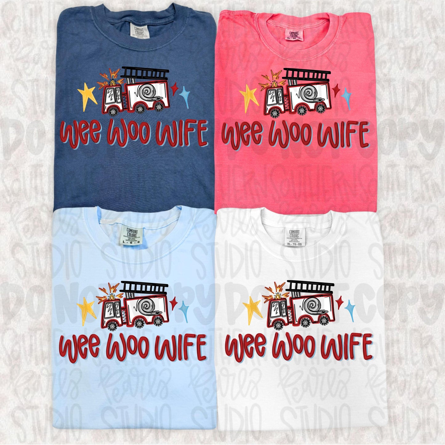 Wee woo wife | Firetruck | Sublimation Design | Digital Download | Women’s, Kids Shirt PNG