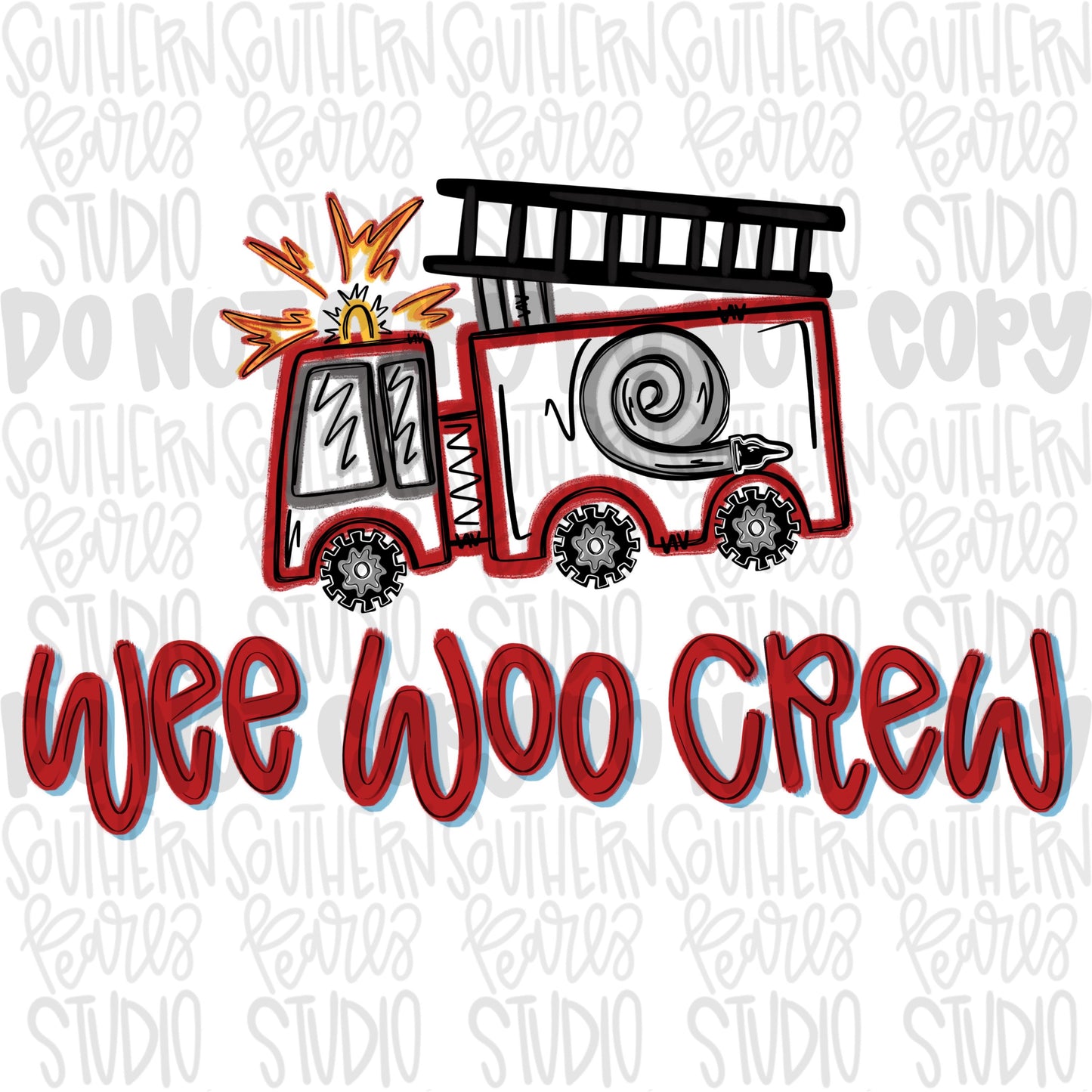 Wee woo crew | Firetruck | Sublimation Design | Digital Download | Women’s, Kids Shirt PNG