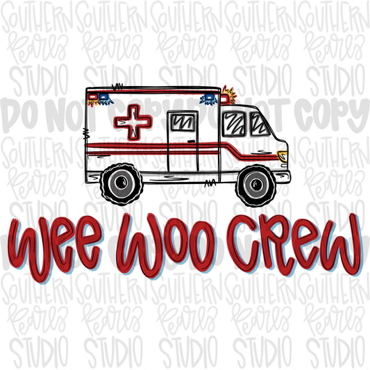 Wee woo crew | paramedics | ambulance | Sublimation Design | Digital Download | Women’s, Kids Shirt PNG