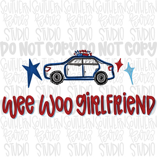 Wee woo girlfriend | police officer | Sublimation Design | Digital Download | Women’s, Kids Shirt PNG