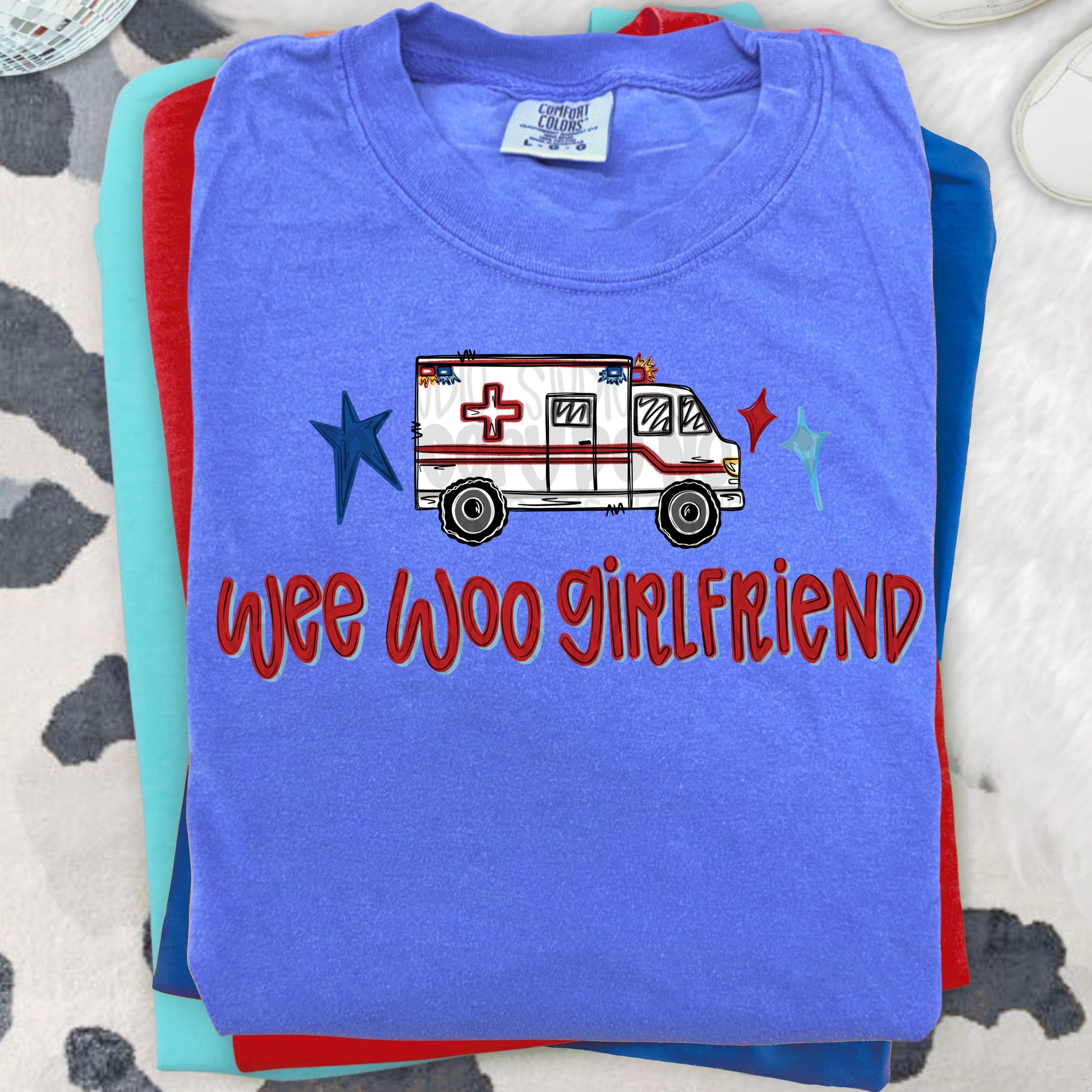 Wee woo girlfriend | paramedics | ambulance | Sublimation Design | Digital Download | Women’s, Kids Shirt PNG