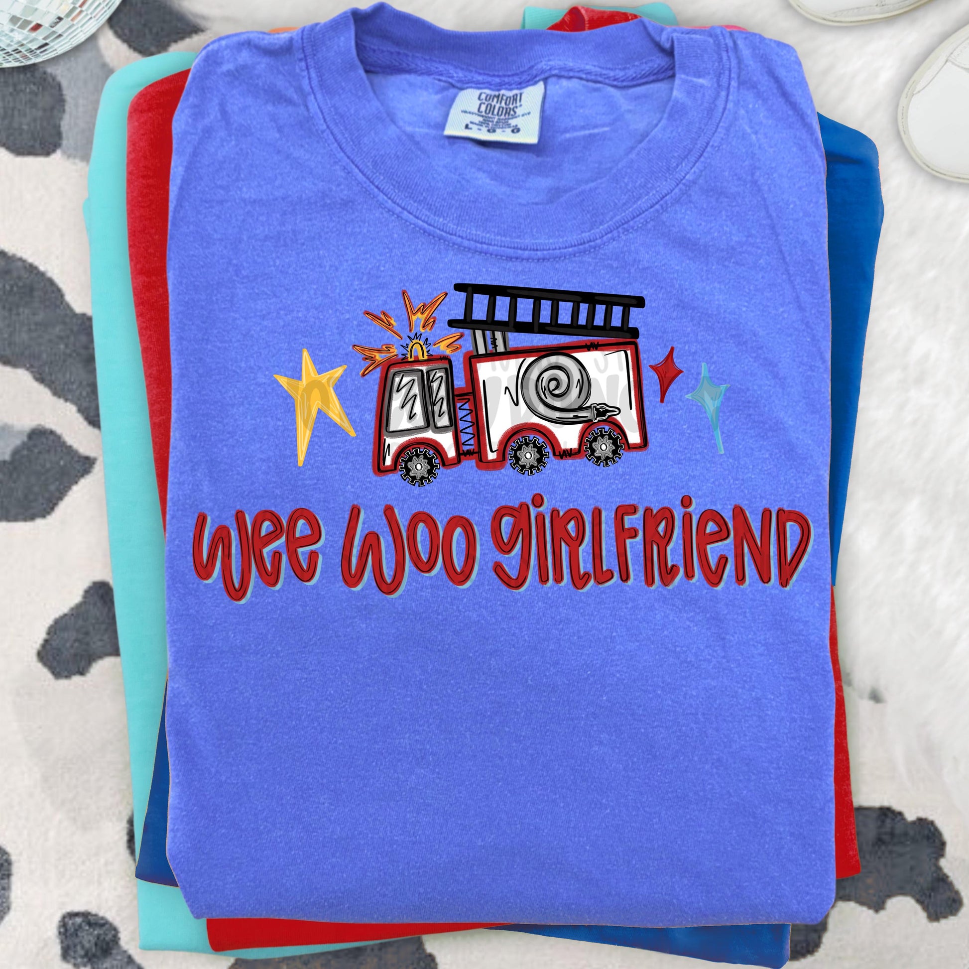 Wee woo girlfriend | Firetruck | Sublimation Design | Digital Download | Women’s, Kids Shirt PNG