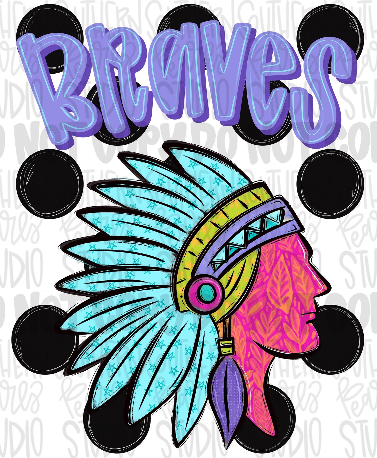 Brave Polka dot mascot png | trendy png viral png colorful png | Sublimation DTF DTG Design | Digital Download | Womens & Kids png