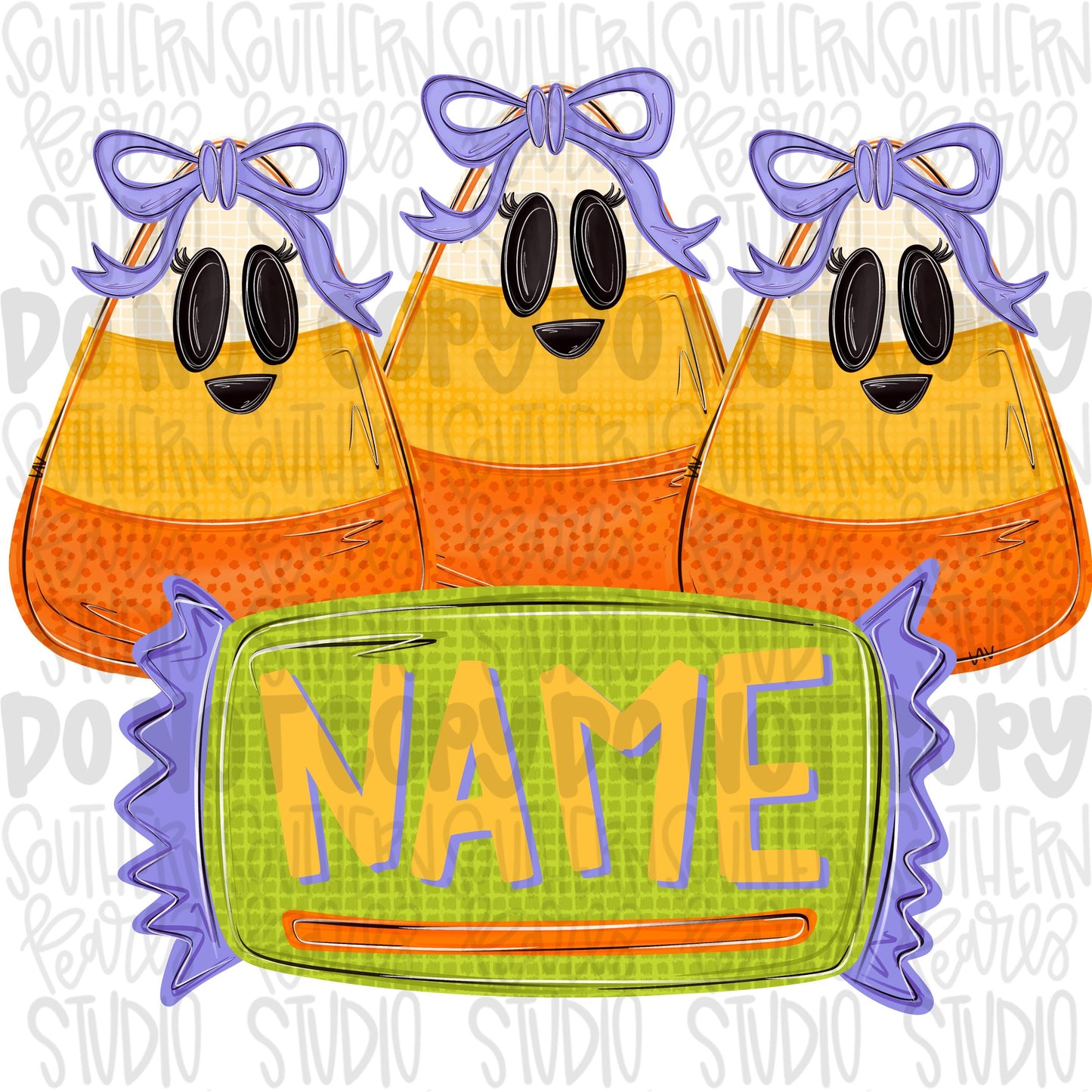 Girl candy corn with bows trio with candy as a name patch | Sublimation Design | Digital Download | Women’s, Kids Shirt PNG