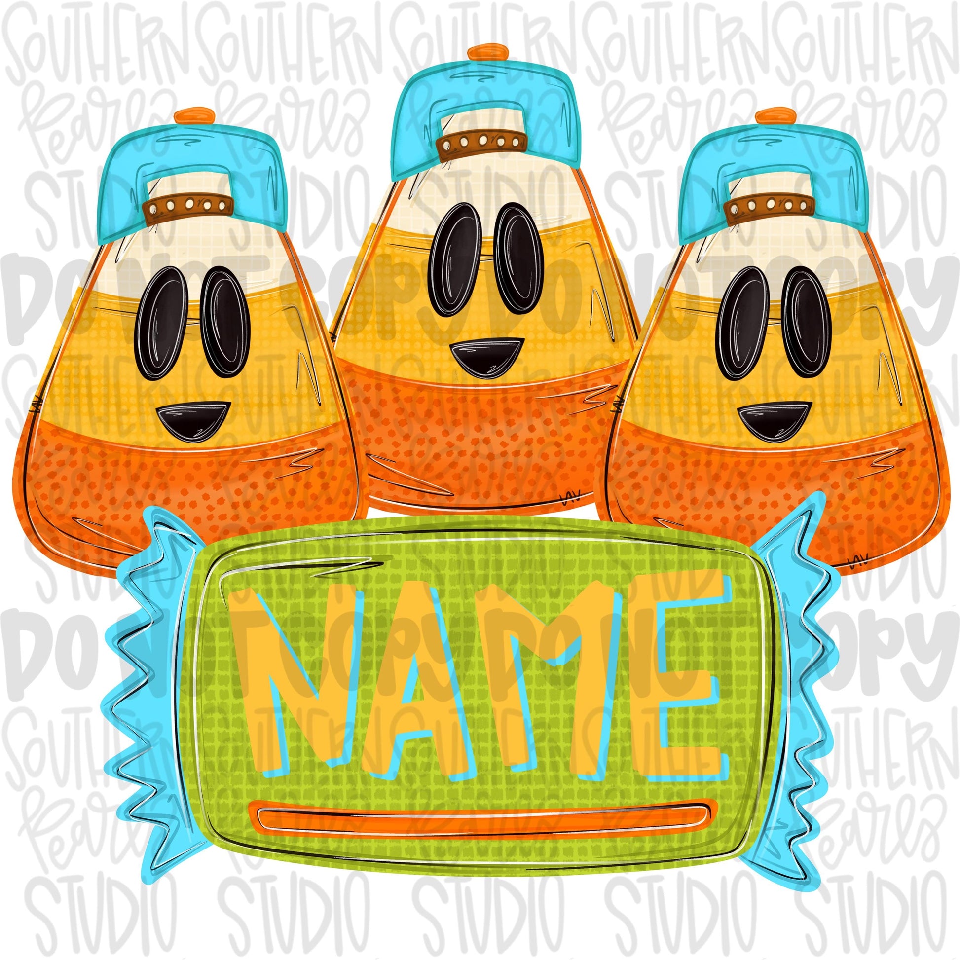 Boy candy corn with hats trio with candy as a name patch | Sublimation Design | Digital Download | Women’s, Kids Shirt PNG