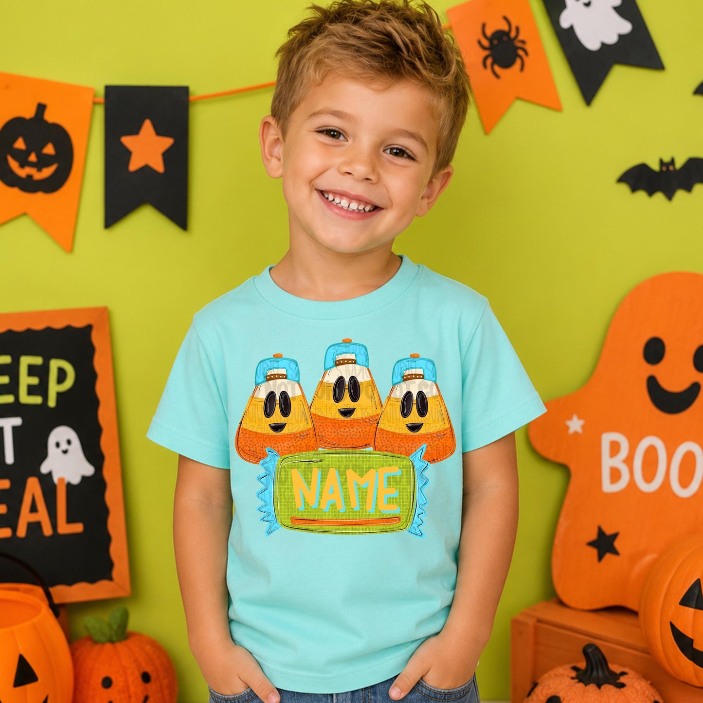 Boy candy corn with hats trio with candy as a name patch | Sublimation Design | Digital Download | Women’s, Kids Shirt PNG