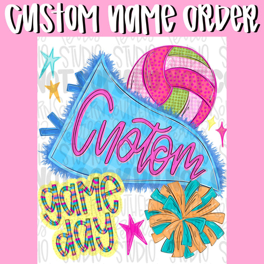 Custom mascot pennant volleyball Listing | PNG | Sublimation | Design Download