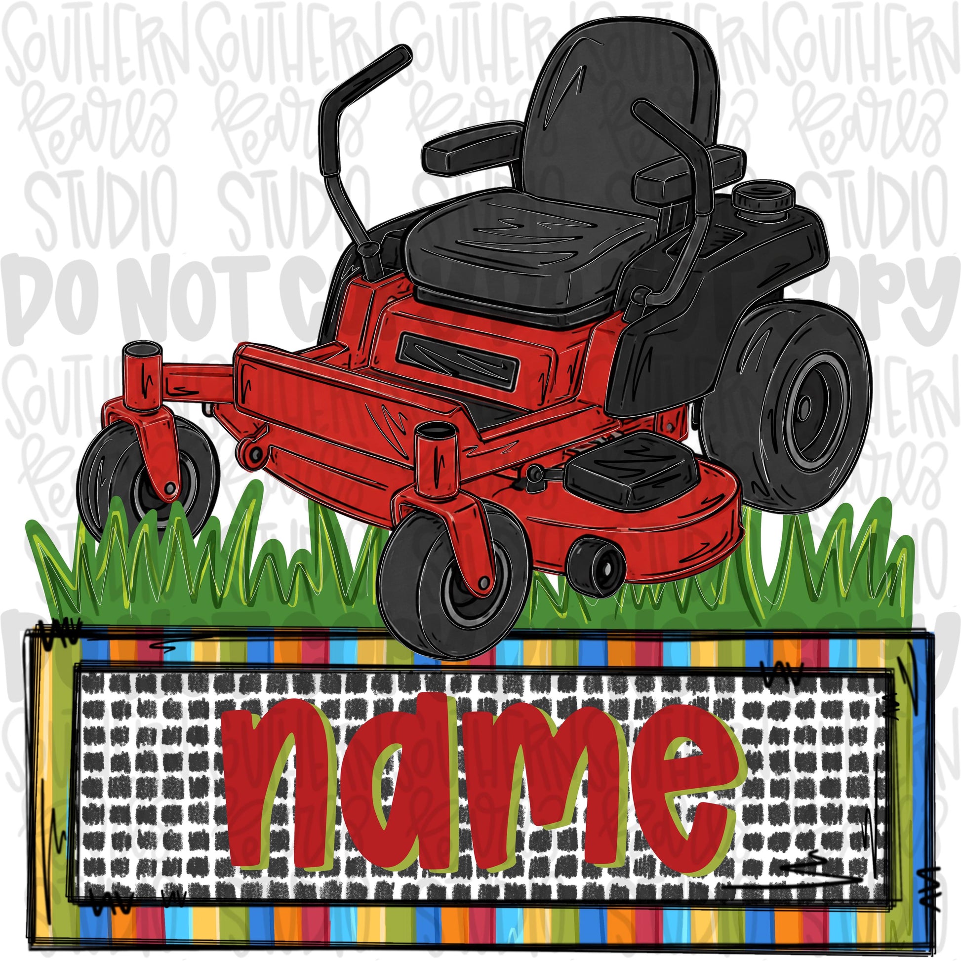 Lawn mower zero turn with name patch | Sublimation Design | Digital Download | Women’s, Kids Shirt PNG