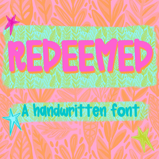 Redeemed Font, handwritten font, procreate font, cricut font, silhouette font, script font, cute font