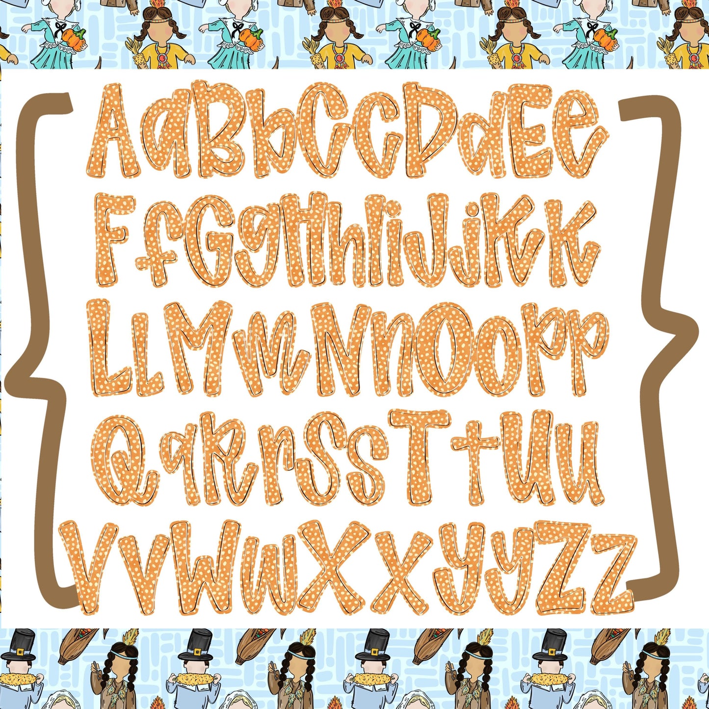 Harvest Alpha | fall, Thanksgiving PNG Font | Sublimation Design | Digital Download | Women’s, Kids Shirt PNG