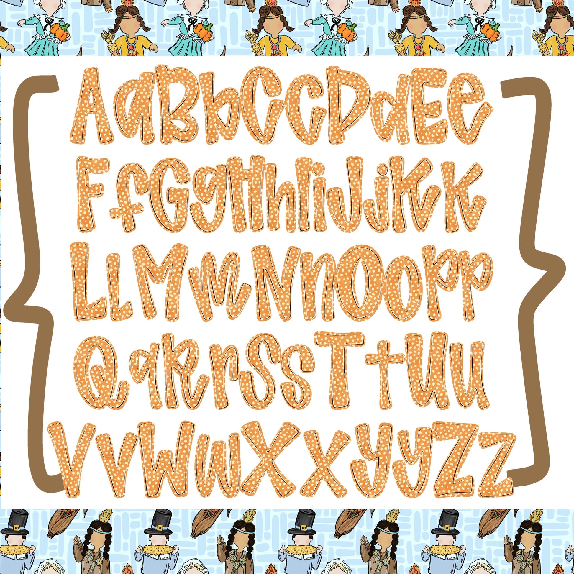 Harvest Alpha | fall, Thanksgiving PNG Font | Sublimation Design | Digital Download | Women’s, Kids Shirt PNG