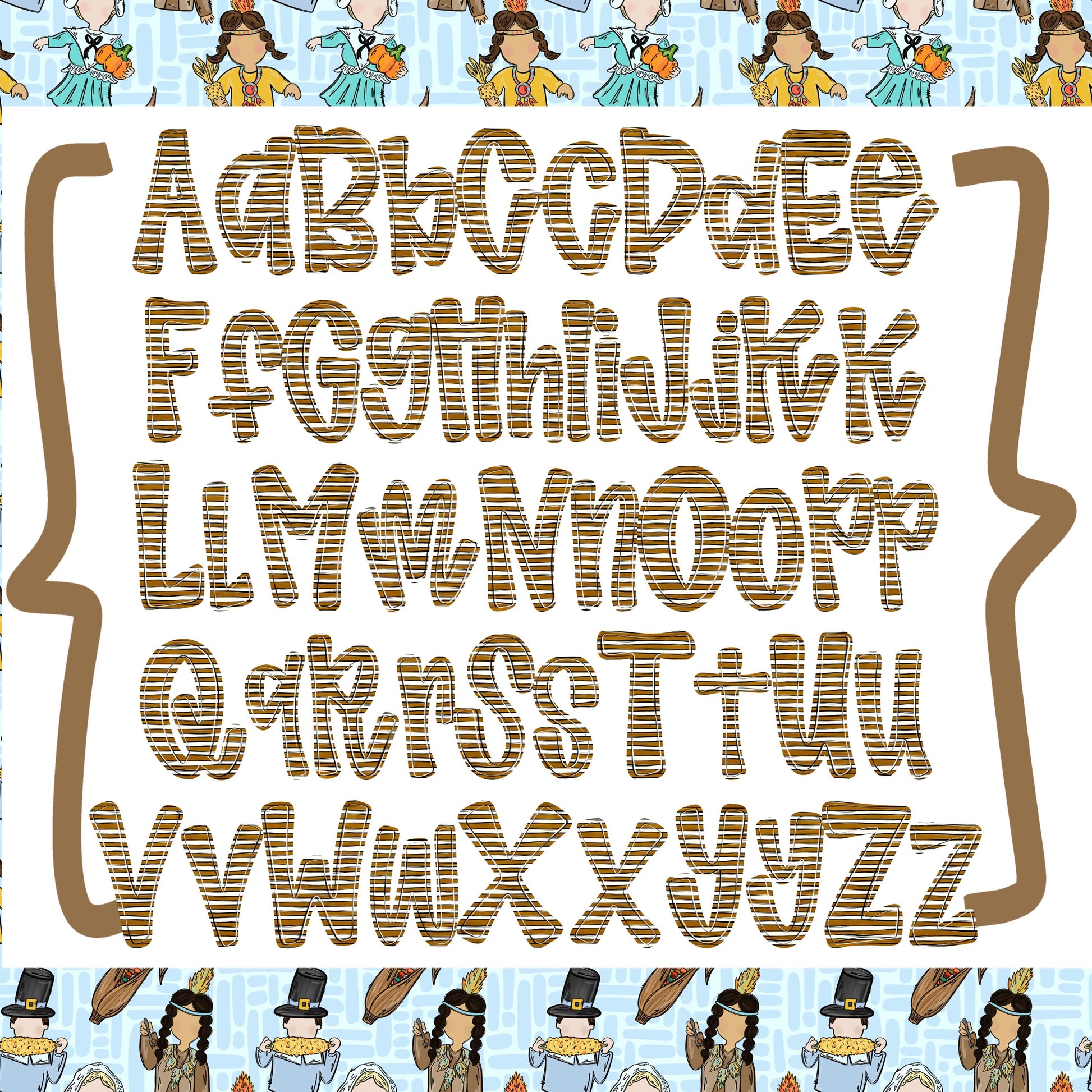 Harvest Alpha | fall, Thanksgiving PNG Font | Sublimation Design | Digital Download | Women’s, Kids Shirt PNG