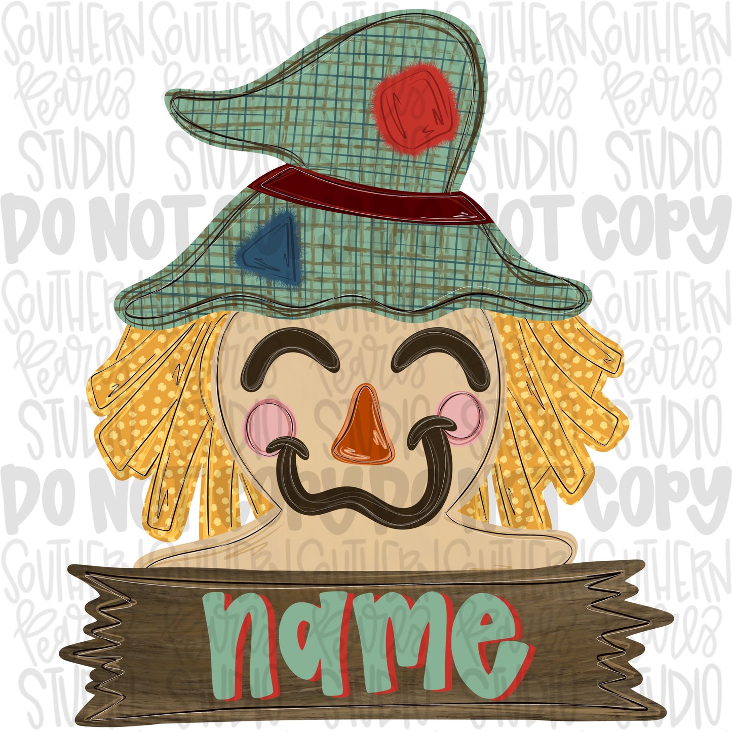 Scarecrow boy with Name Patch | Sublimation Design | Digital Download | Women’s, Kids Shirt PNG