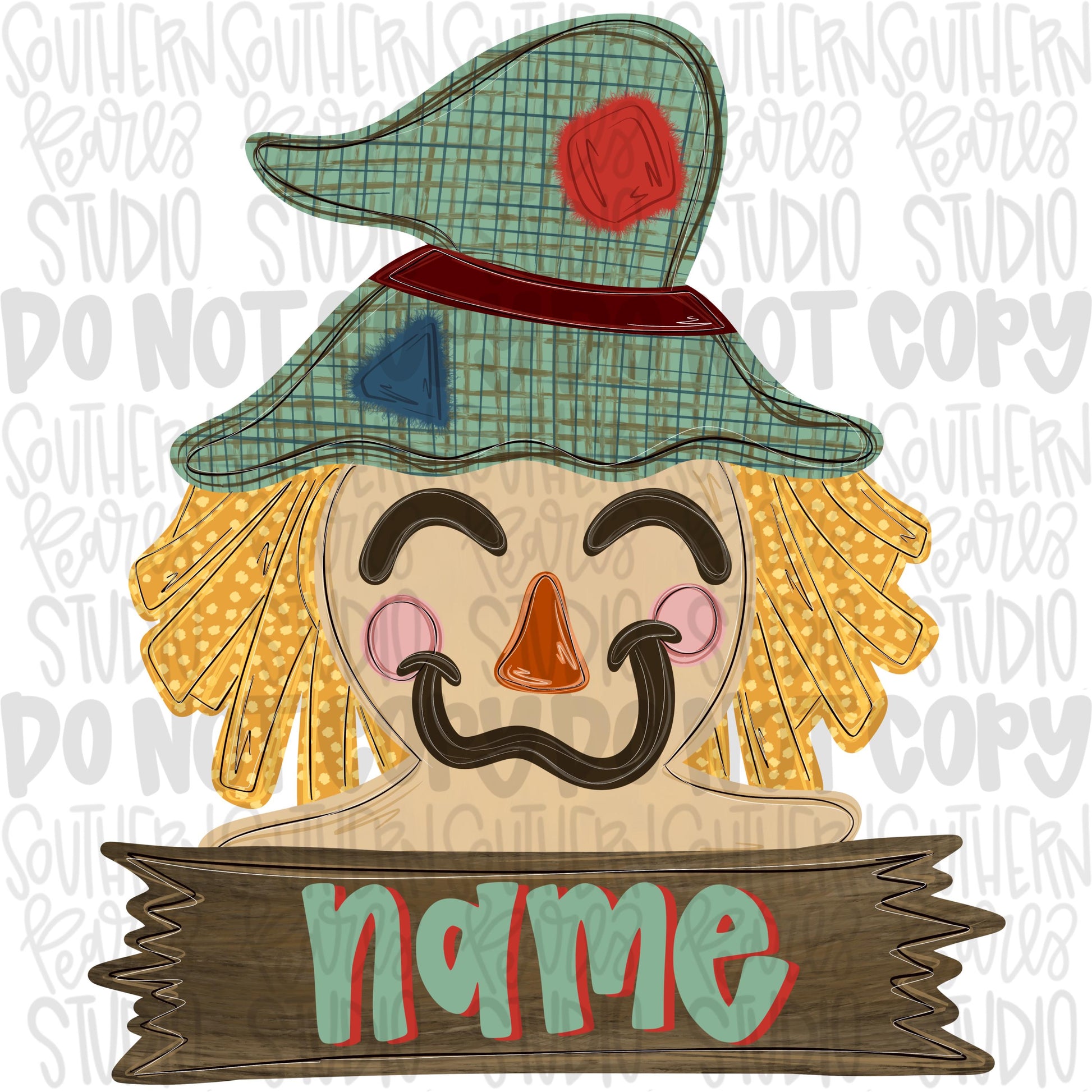 Scarecrow boy with Name Patch | Sublimation Design | Digital Download | Women’s, Kids Shirt PNG