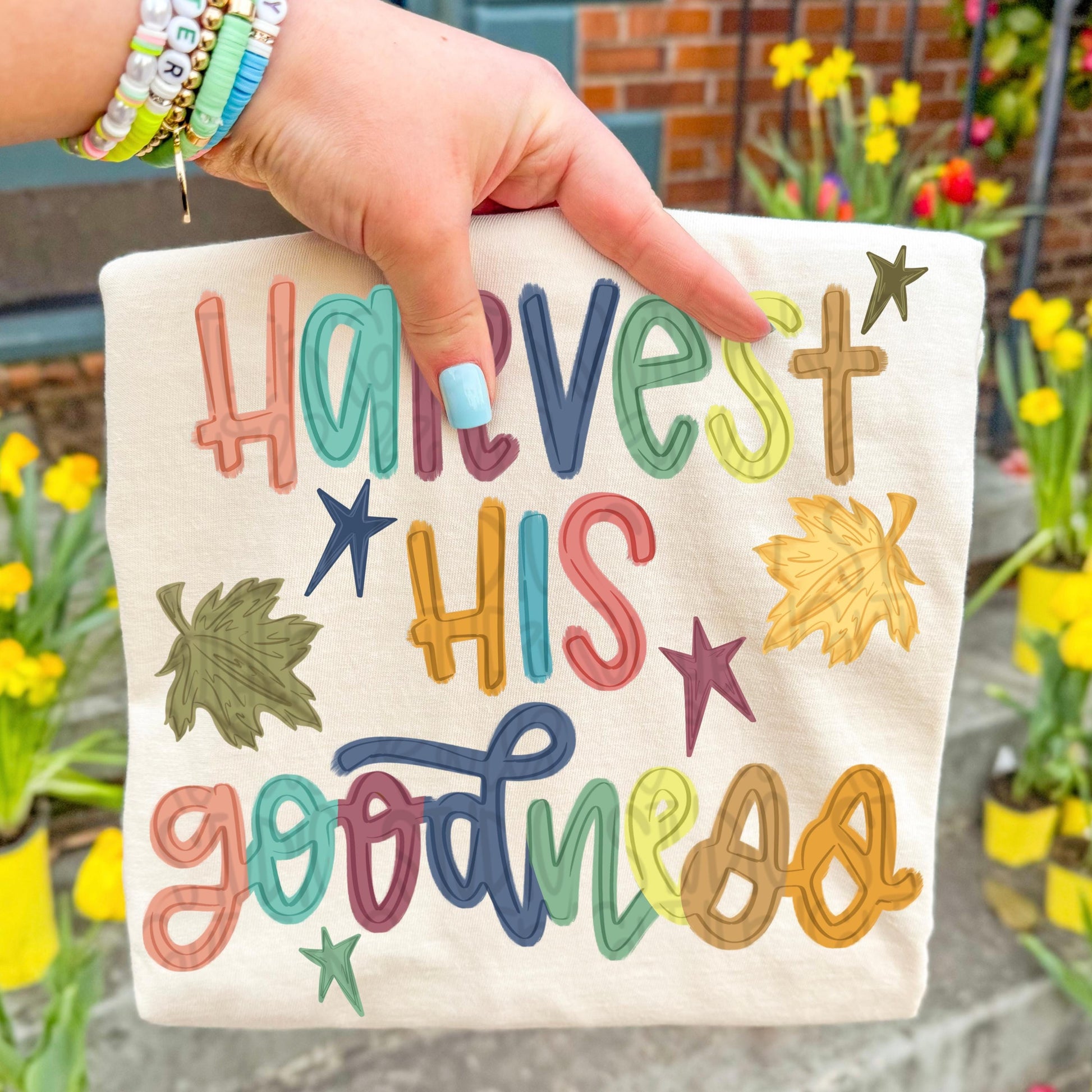 Harvest His goodness png design | faith design | fall, thanksgiving png | Sublimation Design | Digital Download | Women’s, Kids Shirt PNG