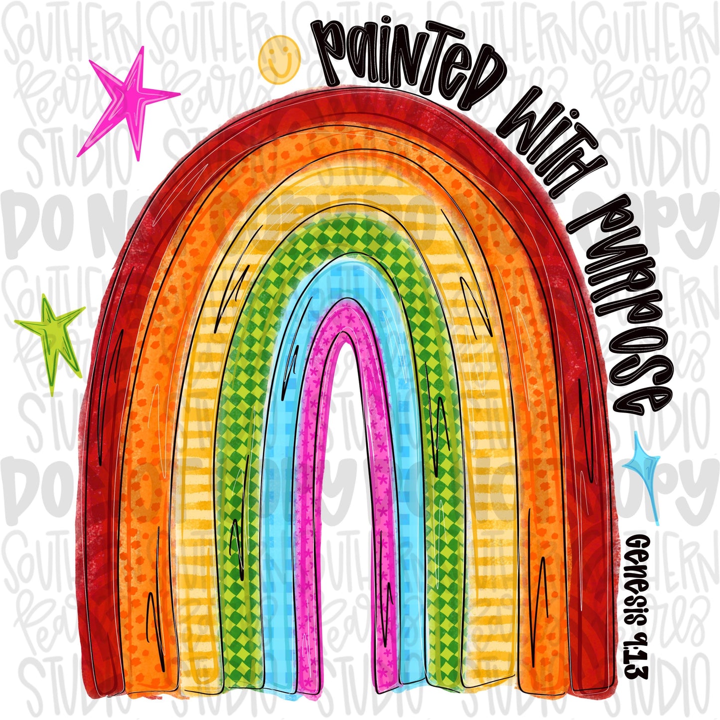 Painted with purpose rainbow png design | Sublimation Design | Digital Download | Women’s, Kids Shirt PNG
