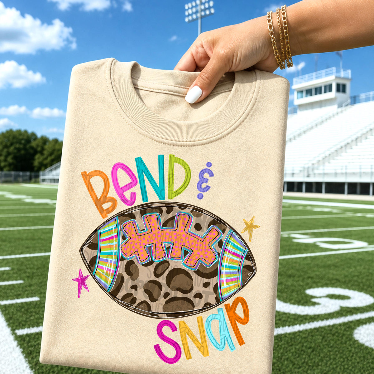 Bend and Snap Football png design | colorful png | Go Team | PNG | Sublimation | Design Download