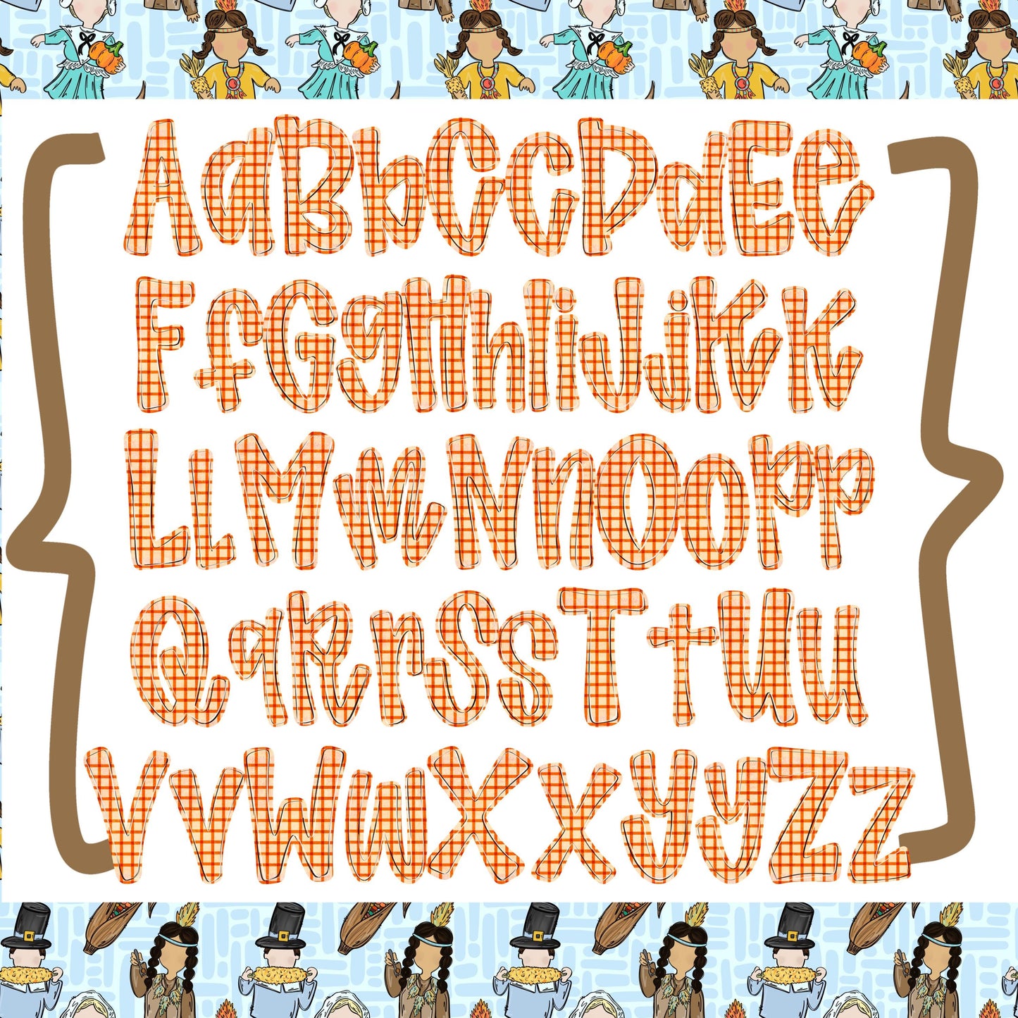 Harvest Alpha | fall, Thanksgiving PNG Font | Sublimation Design | Digital Download | Women’s, Kids Shirt PNG