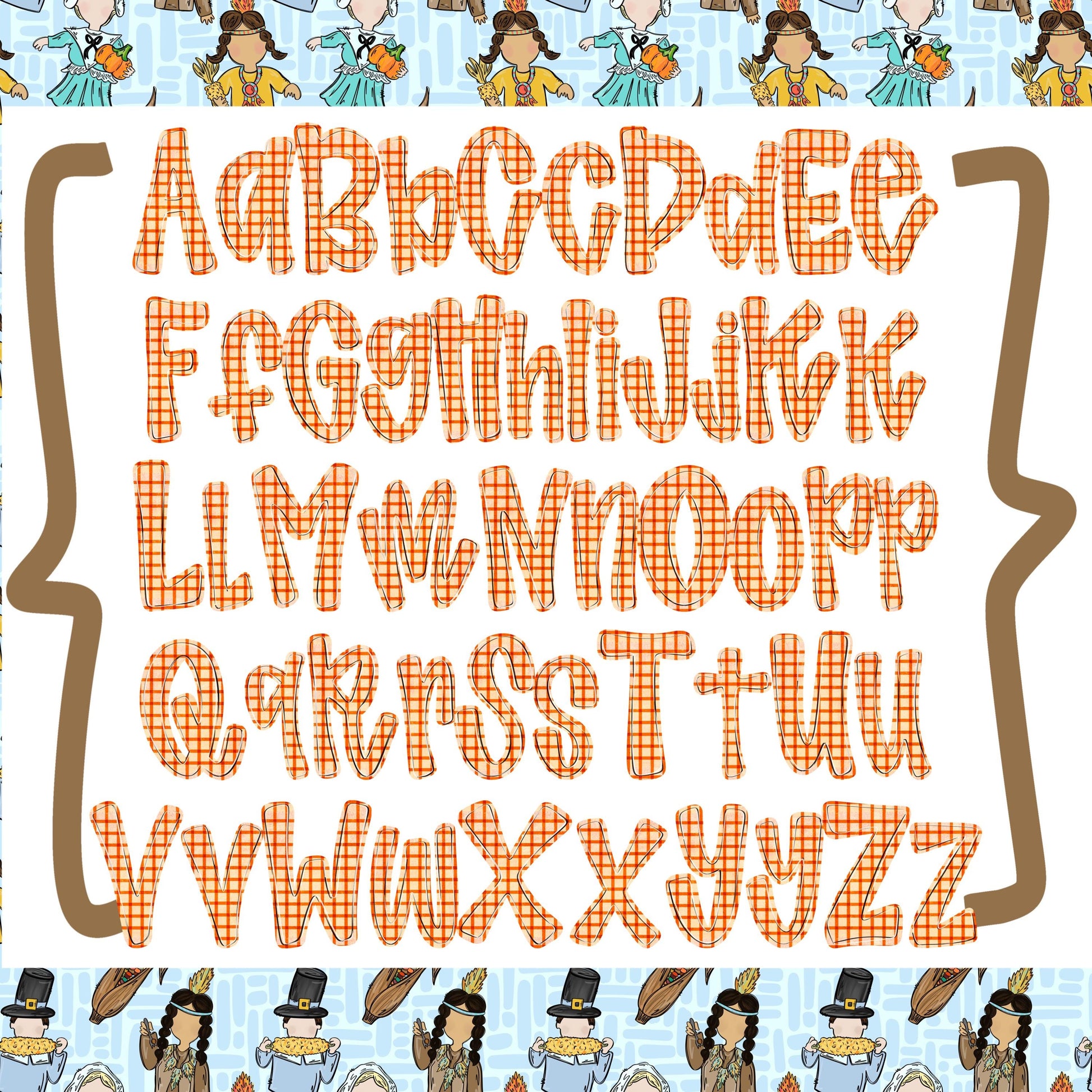 Harvest Alpha | fall, Thanksgiving PNG Font | Sublimation Design | Digital Download | Women’s, Kids Shirt PNG