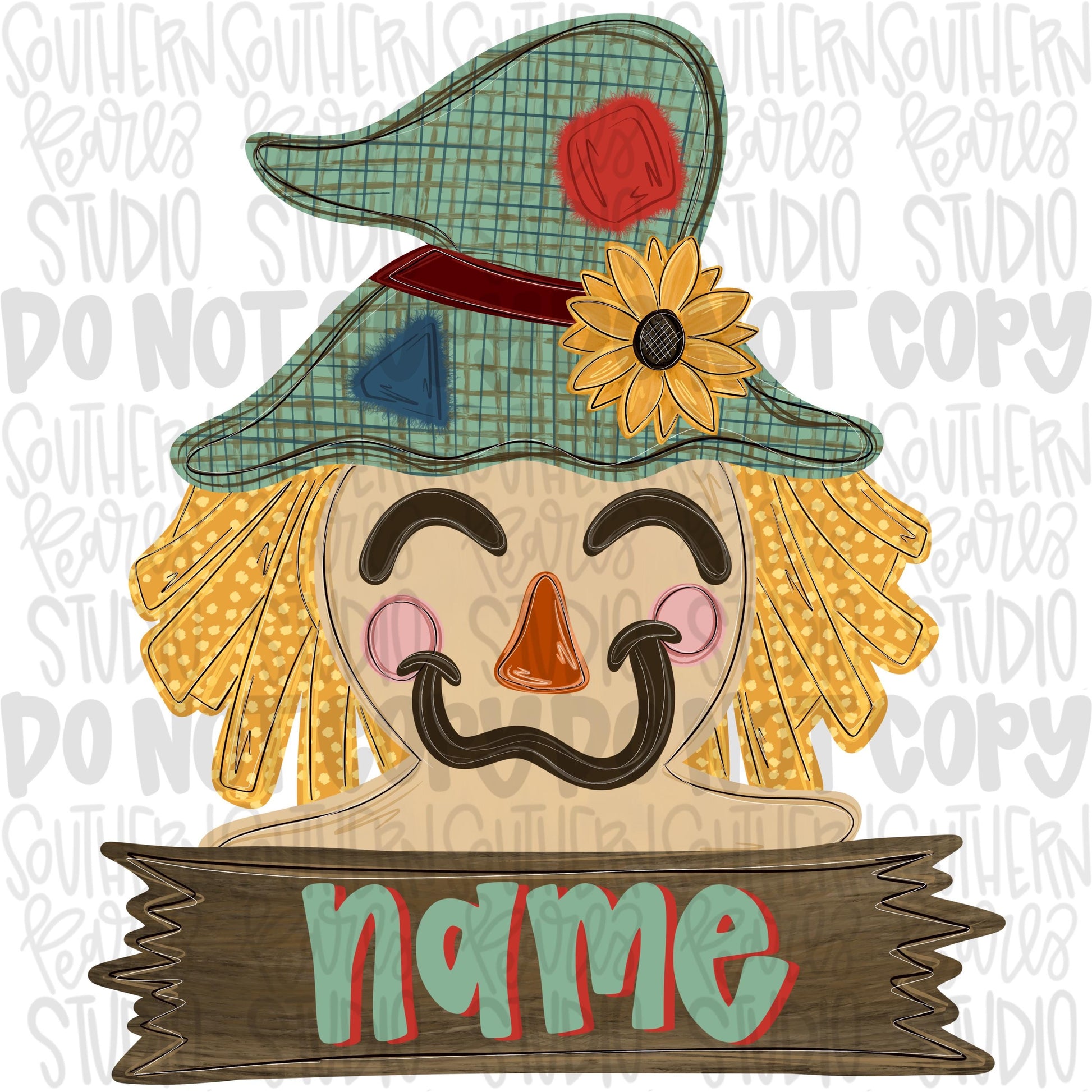 Scarecrow girl with Name Patch | Sublimation Design | Digital Download | Women’s, Kids Shirt PNG
