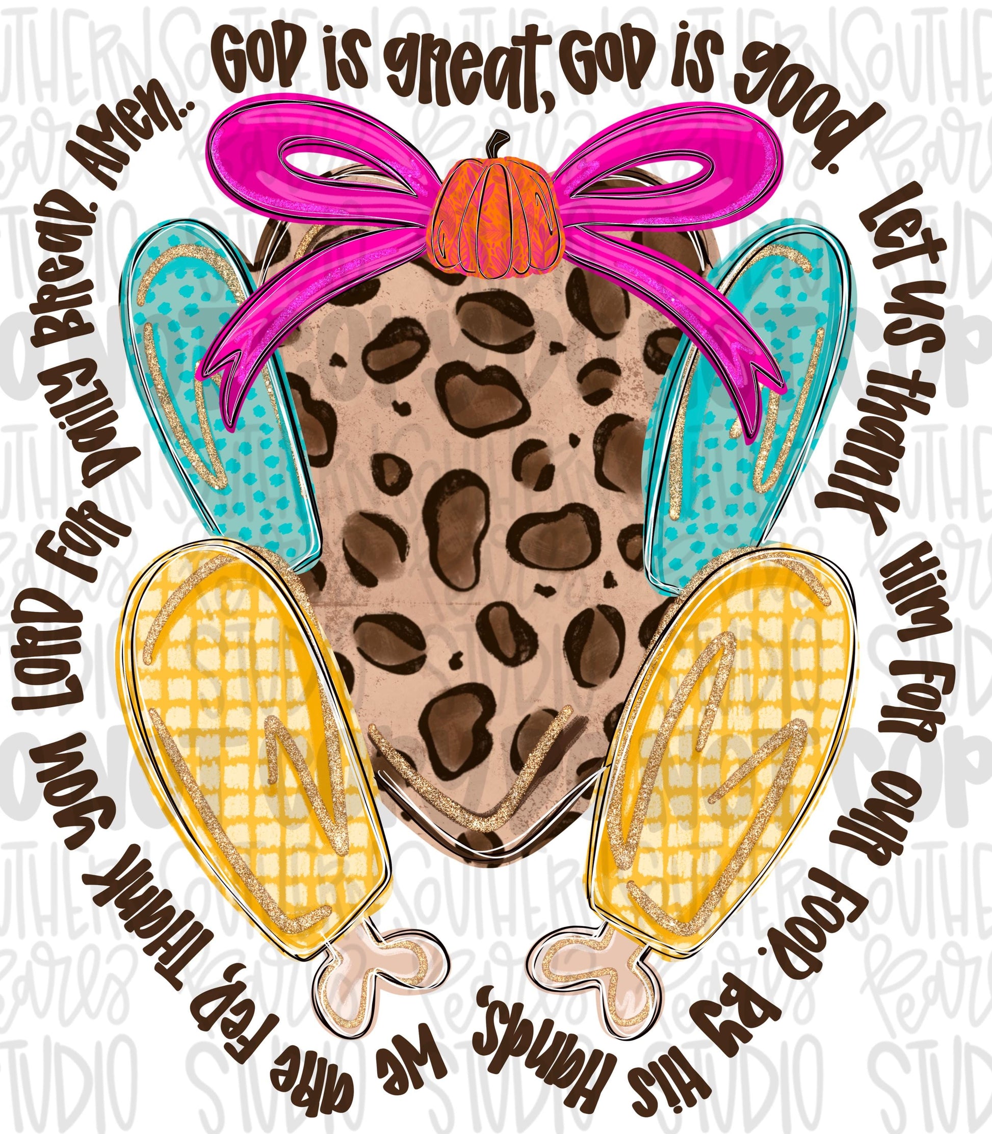 God is great God is good Turkey blessing colorful png | Sublimation Design | Digital Download | Women’s, Kids Shirt PNG