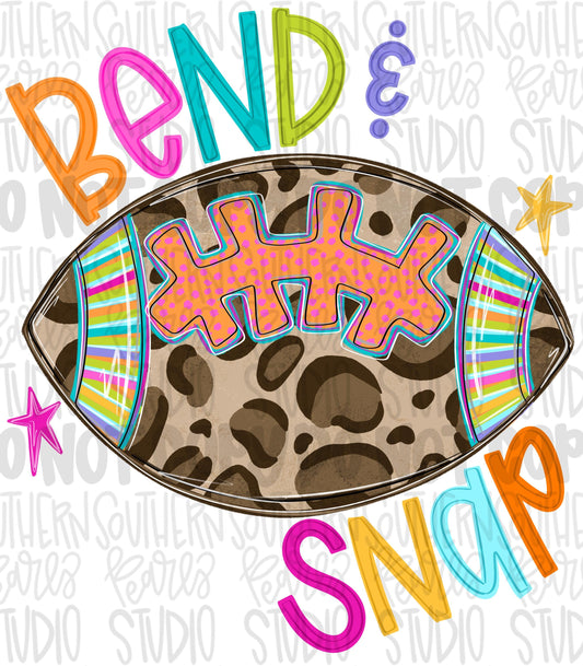Bend and Snap Football png design | colorful png | Go Team | PNG | Sublimation | Design Download
