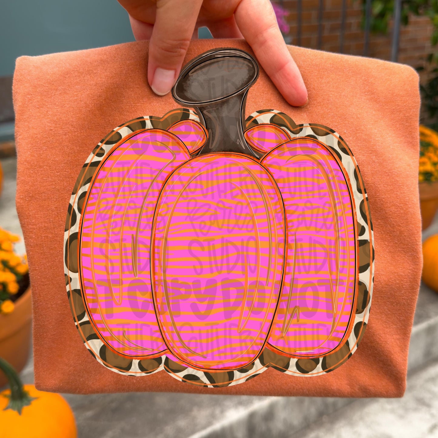 Pink and orange zebra and leopard pumpkin png | trendy png | Sublimation Design | Digital Download | Women’s, Kids Shirt PNG