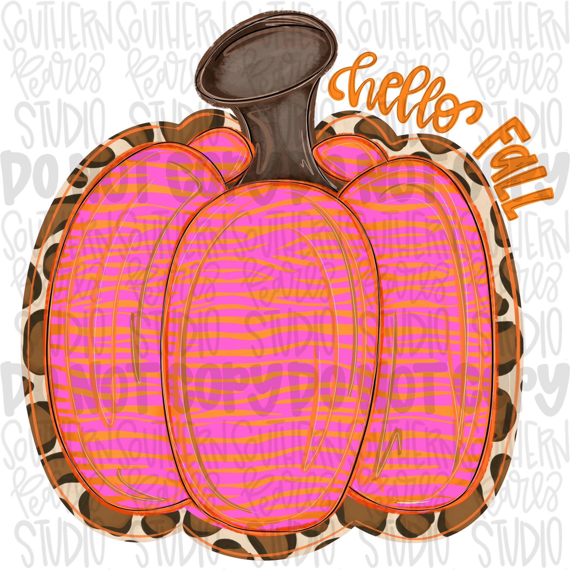 Hello fall Pink and orange zebra and leopard pumpkin png | trendy png | Sublimation Design | Digital Download | Women’s, Kids Shirt PNG