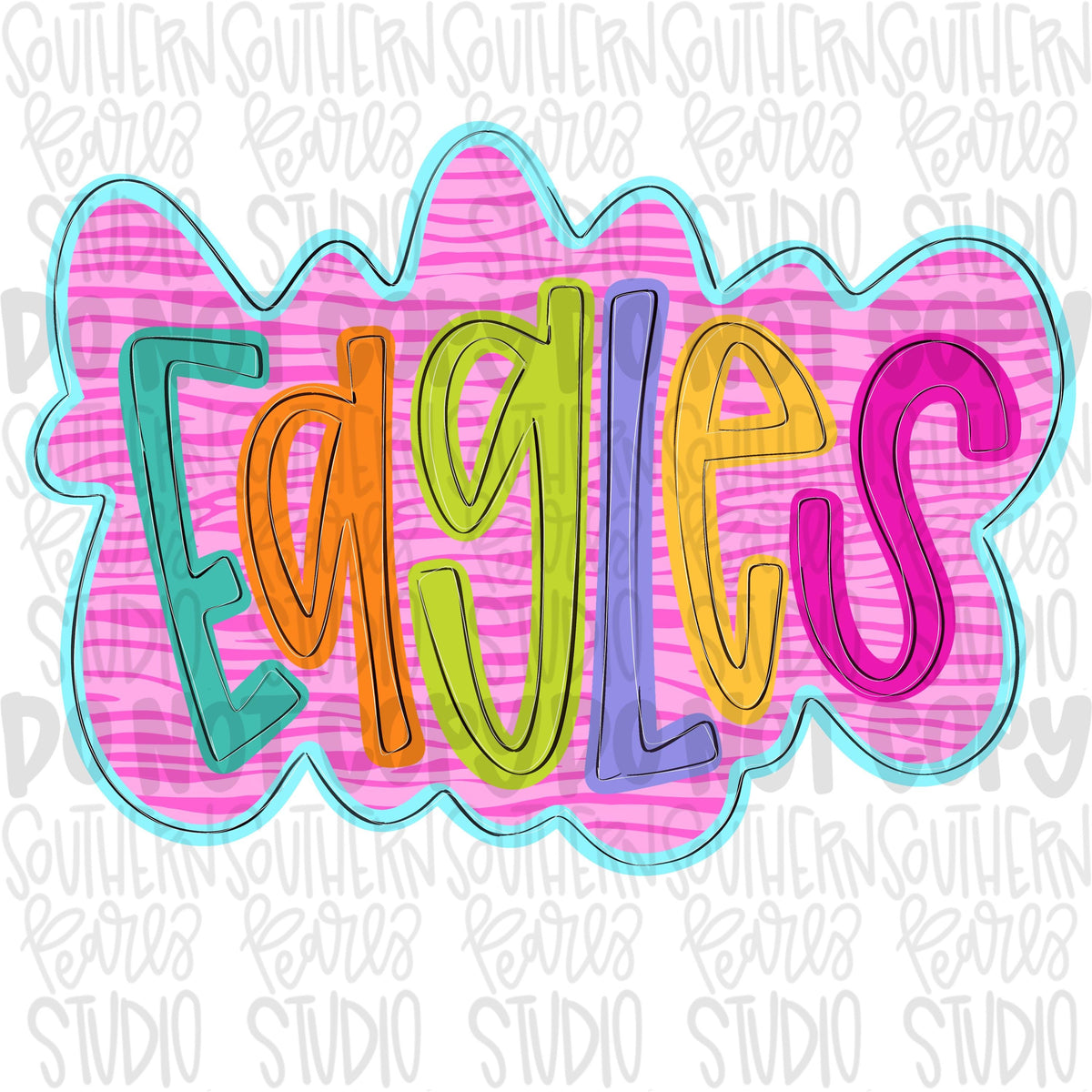 Colorful zebra cloud design Mascot | eagles | Sublimation Design | Digital Download | Women’s, Kids Shirt PNG