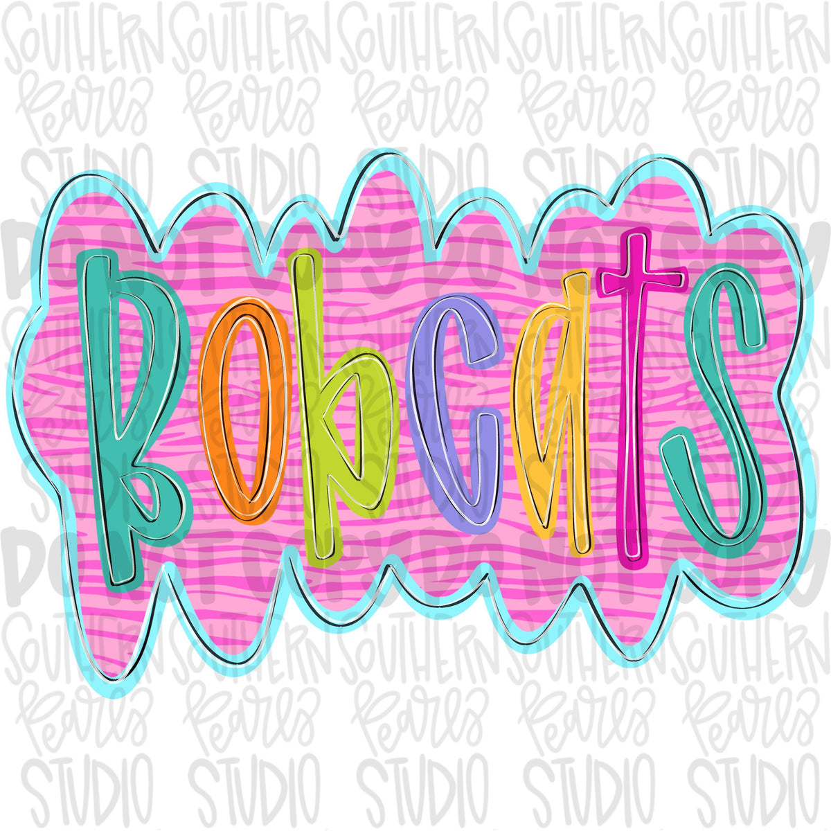 Colorful zebra cloud design Mascot | bobcats | Sublimation Design | Digital Download | Women’s, Kids Shirt PNG
