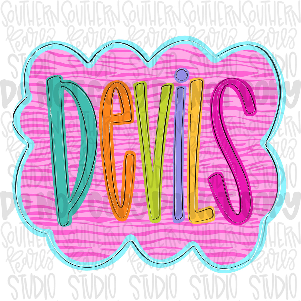 Colorful zebra cloud design Mascot | devils | Sublimation Design | Digital Download | Women’s, Kids Shirt PNG