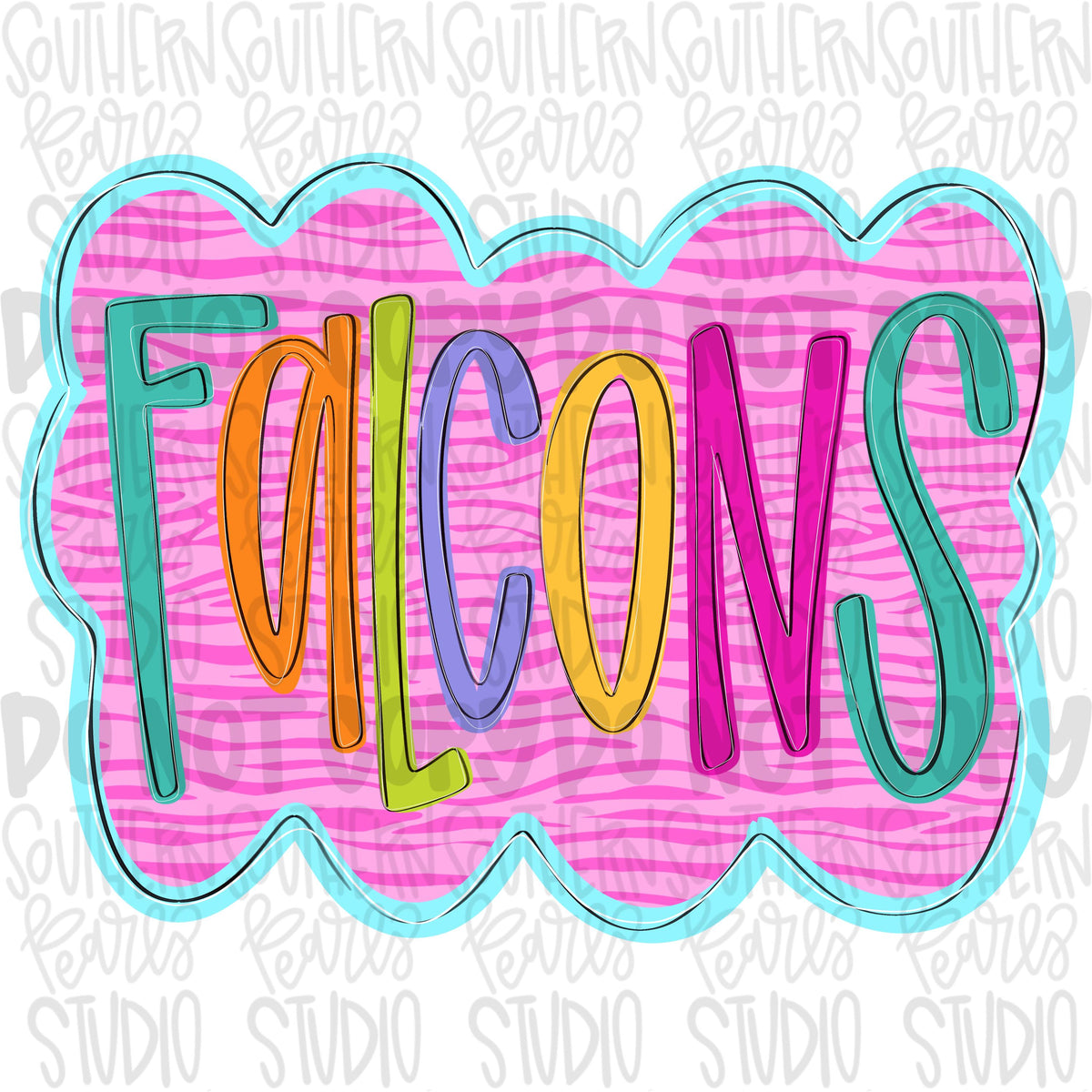 Colorful zebra cloud design Mascot | falcons | Sublimation Design | Digital Download | Women’s, Kids Shirt PNG
