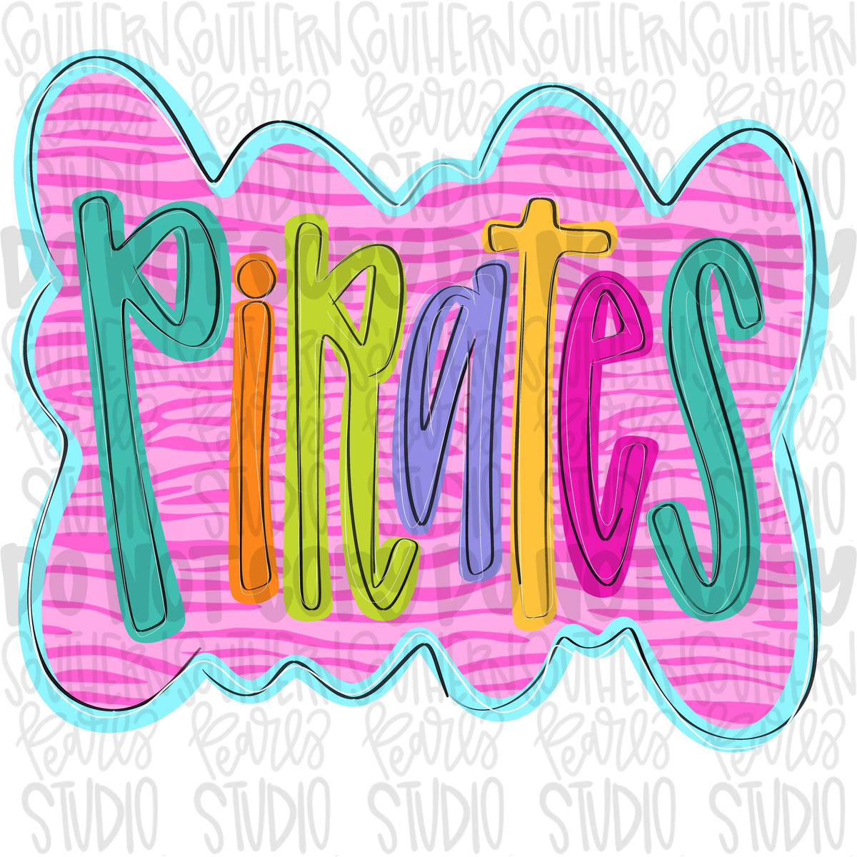 Colorful zebra cloud design Mascot | pirates | Sublimation Design | Digital Download | Women’s, Kids Shirt PNG