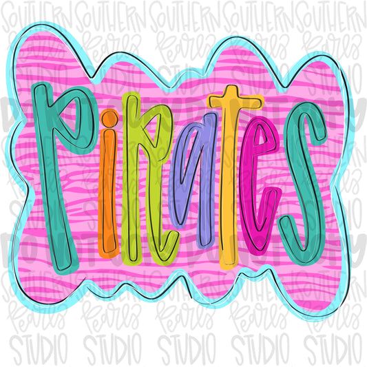 Colorful zebra cloud design Mascot | pirates | Sublimation Design | Digital Download | Women’s, Kids Shirt PNG