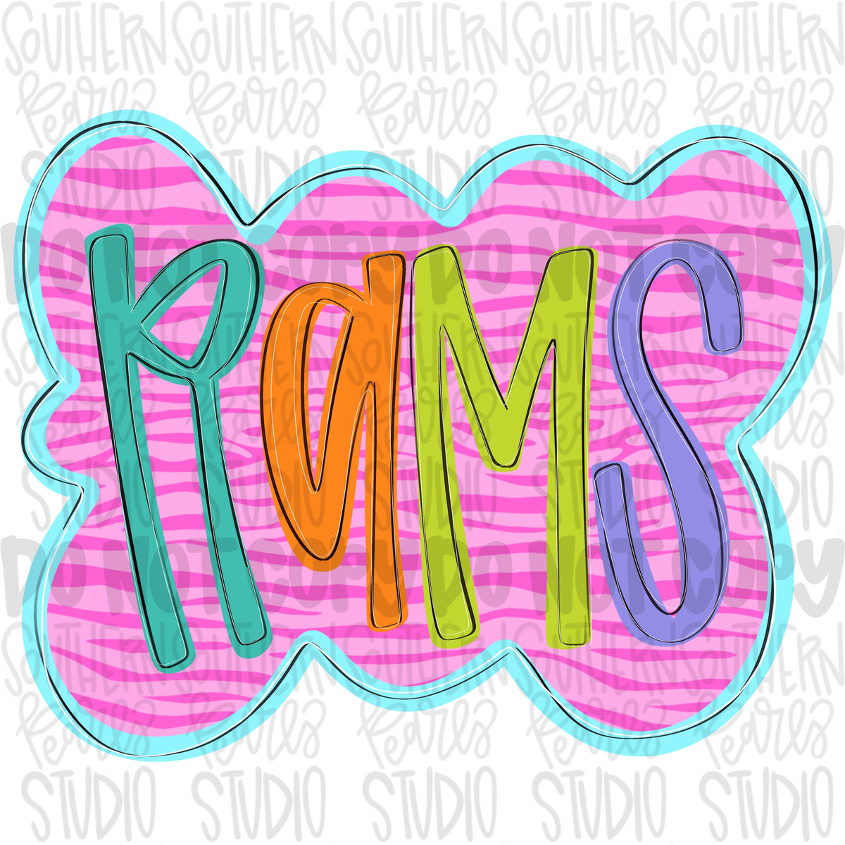 Colorful zebra cloud design Mascot | rams | Sublimation Design | Digital Download | Women’s, Kids Shirt PNG