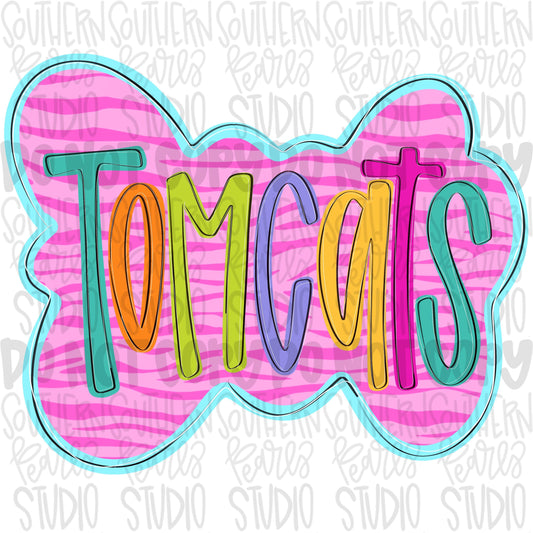 Colorful zebra cloud design Mascot | tomcats | Sublimation Design | Digital Download | Women’s, Kids Shirt PNG