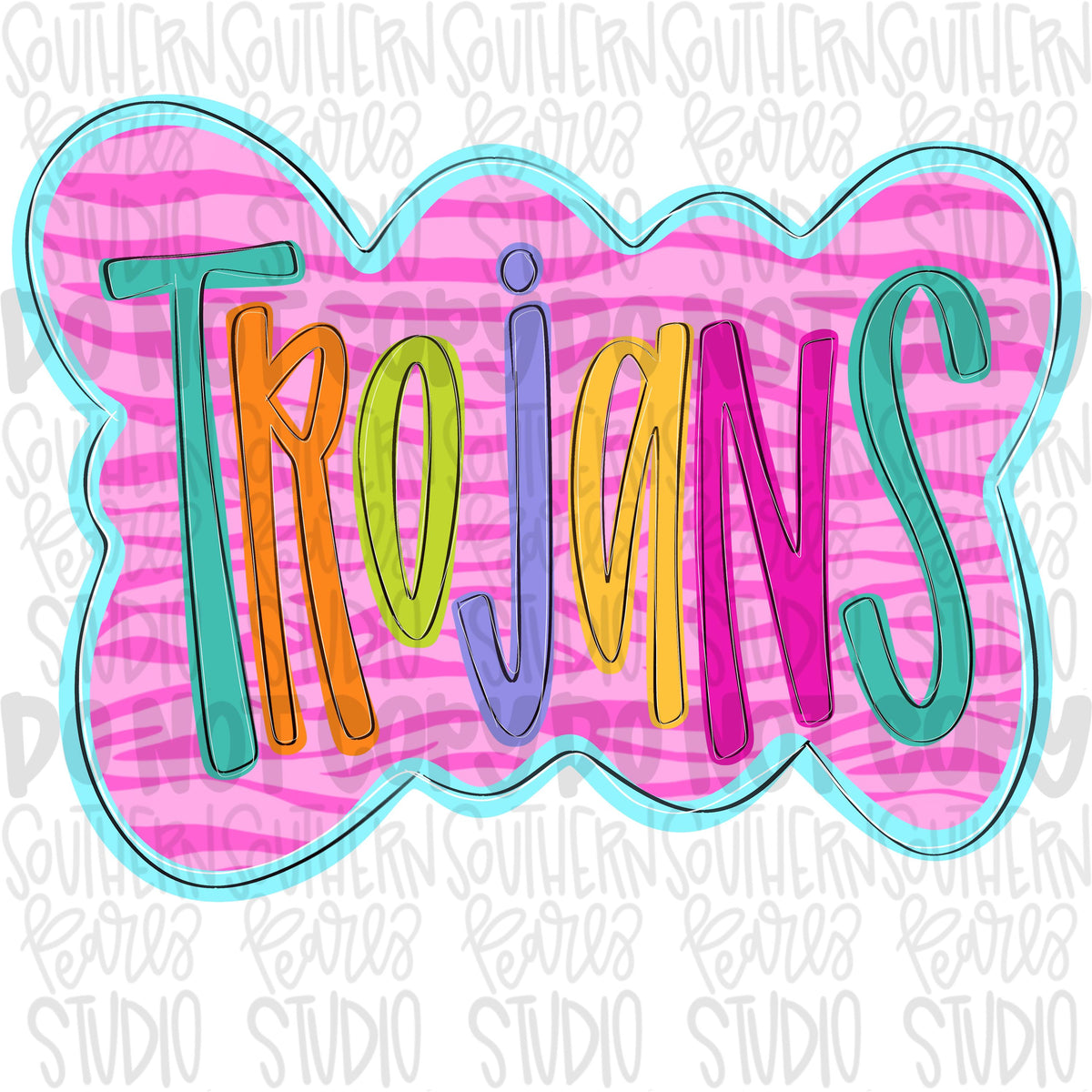 Colorful zebra cloud design Mascot | trojans | Sublimation Design | Digital Download | Women’s, Kids Shirt PNG