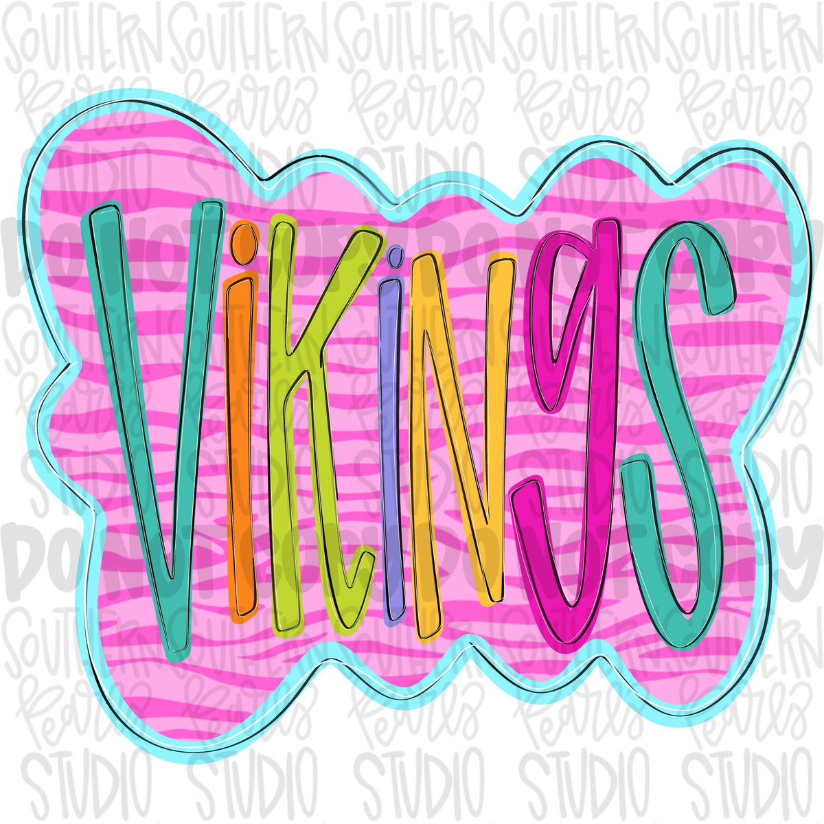 Colorful zebra cloud design Mascot | Vikings | Sublimation Design | Digital Download | Women’s, Kids Shirt PNG