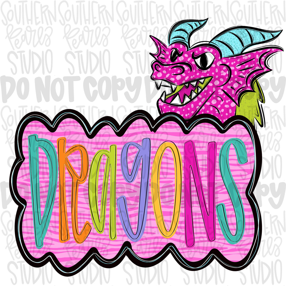 Colorful zebra cloud design with Mascot | dragons | Sublimation Design | Digital Download | Women’s, Kids Shirt PNG