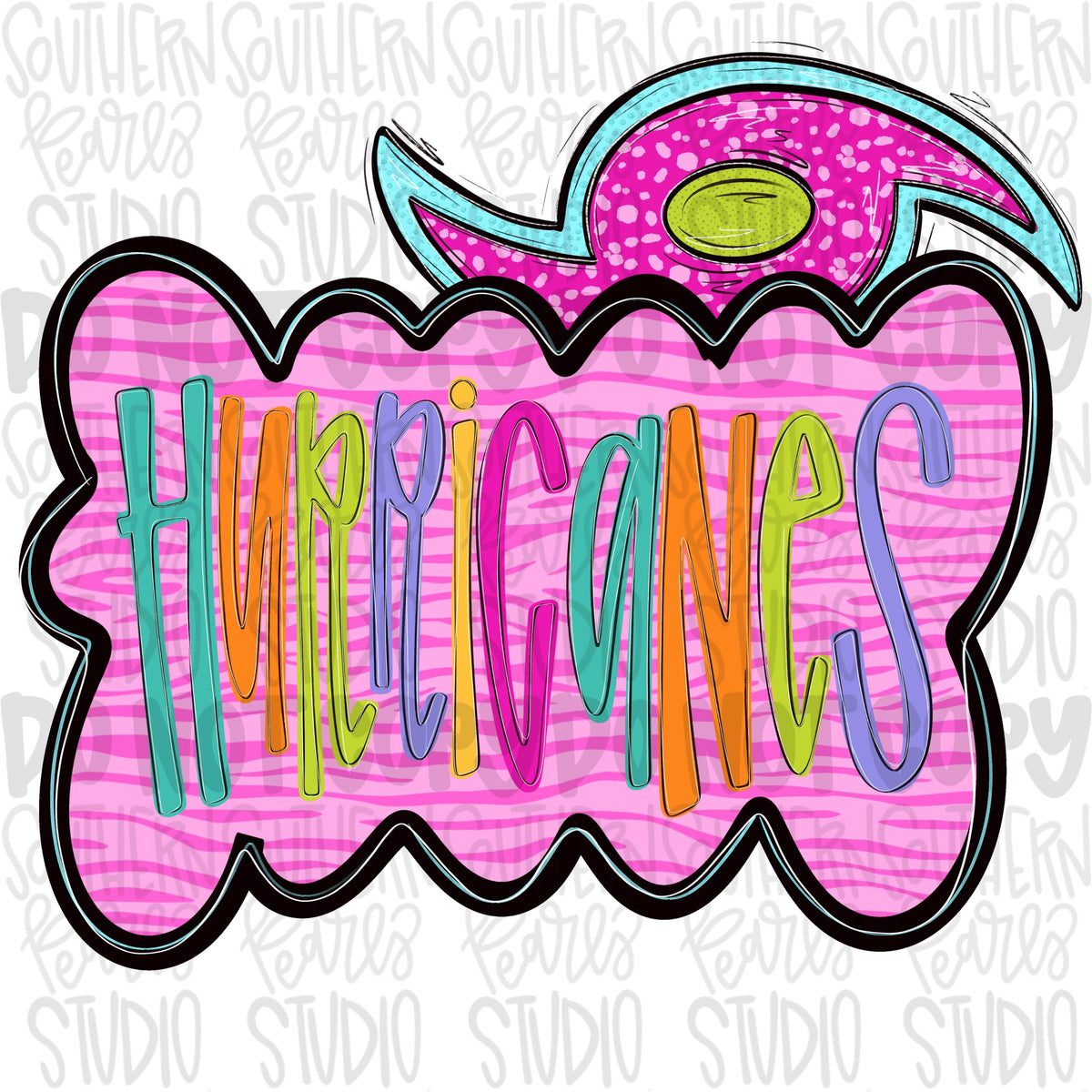 Colorful zebra cloud design with Mascot | hurricanes | Sublimation Design | Digital Download | Women’s, Kids Shirt PNG