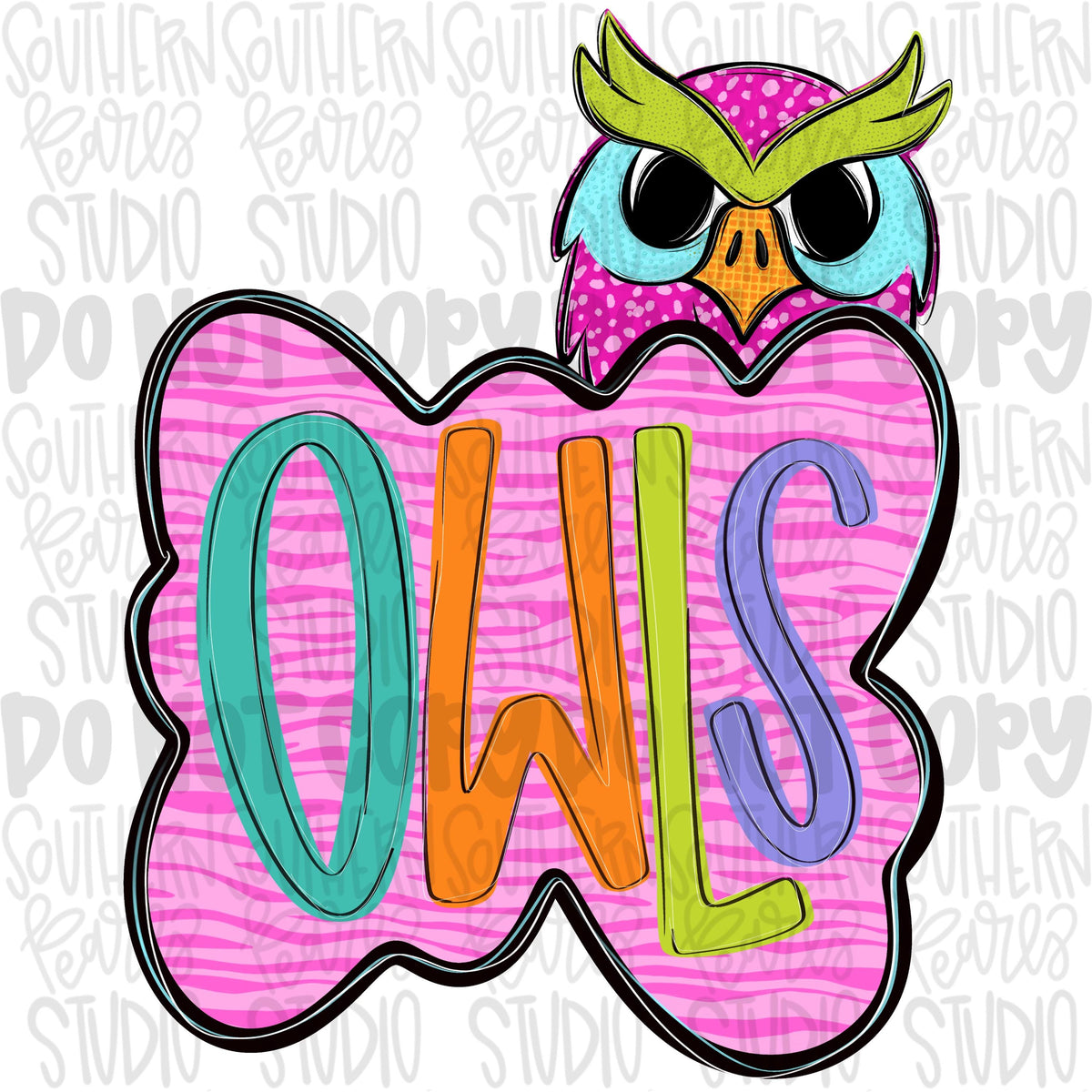 Colorful zebra cloud design with Mascot | owls | Sublimation Design | Digital Download | Women’s, Kids Shirt PNG