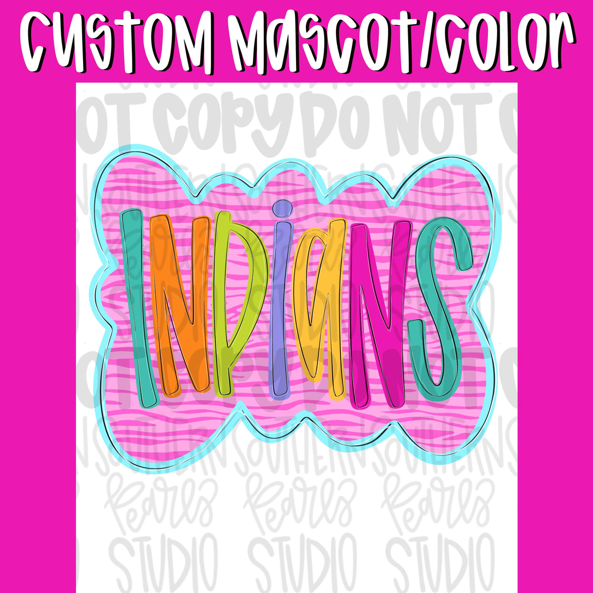 Custom Color/mascot order for colorful zebra cloud png design | Lets Go | Go Team | PNG | Sublimation | Design Download
